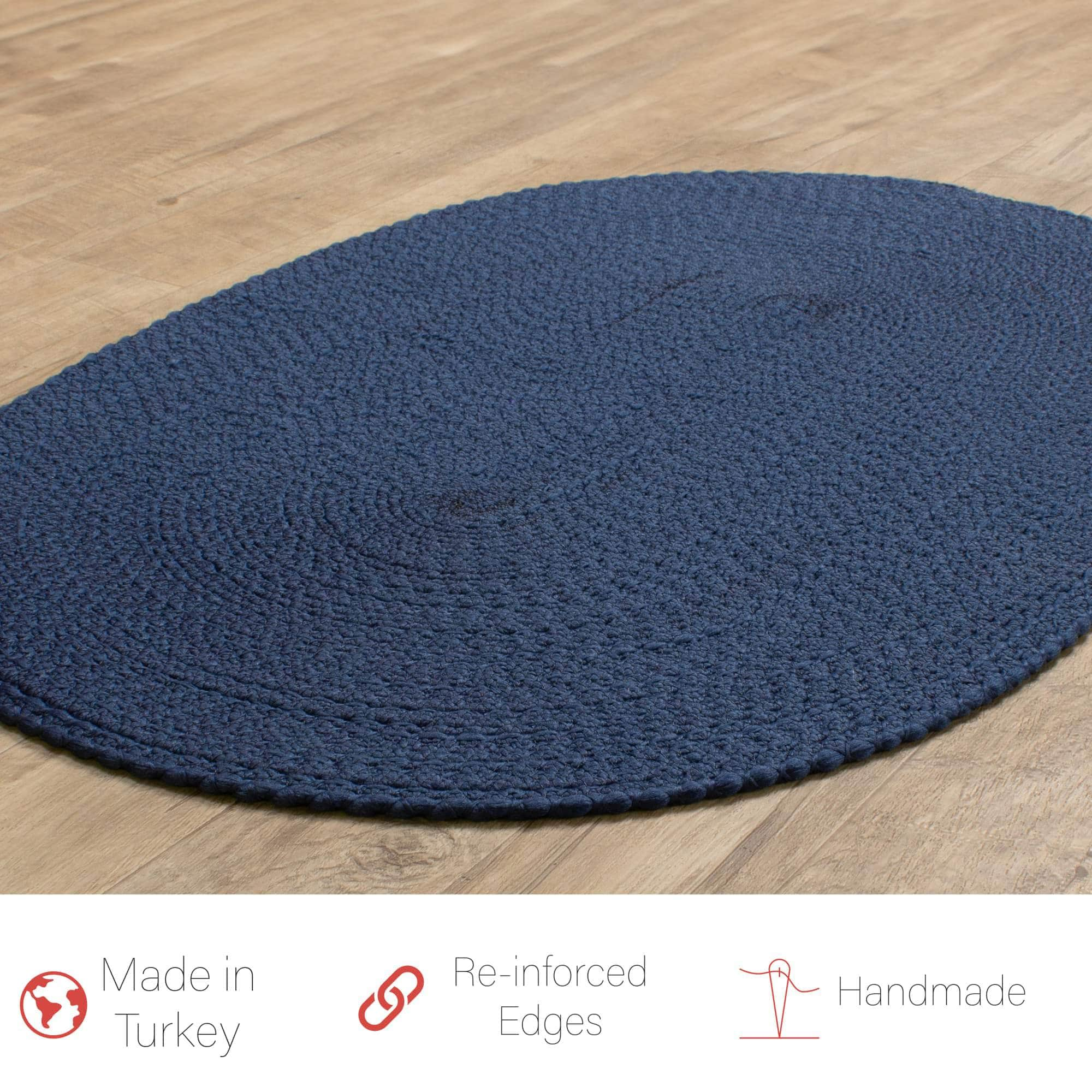 Tropics TRP Navy Braided Rug #color_navy