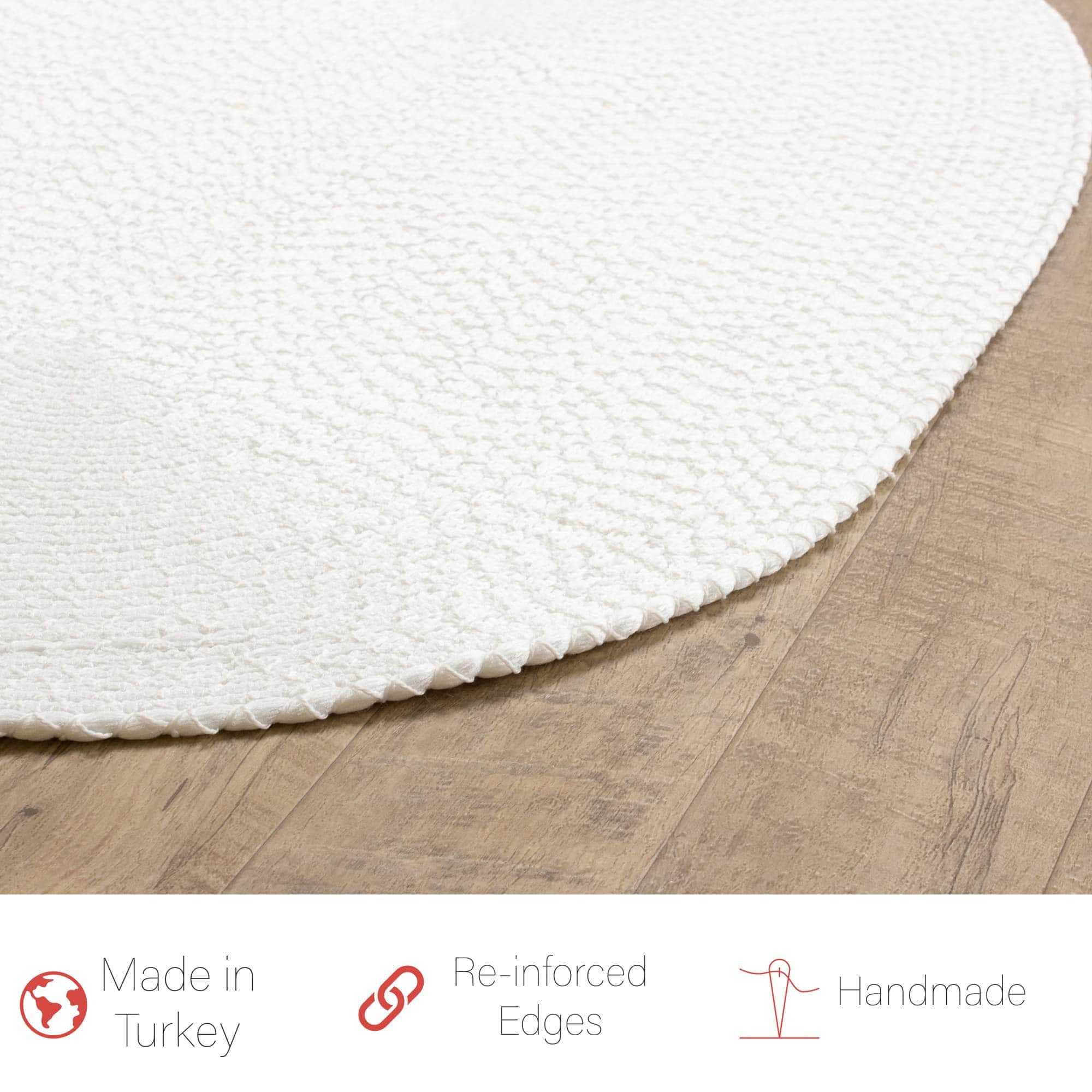 Tropics TRP White Braided Rug #color_white