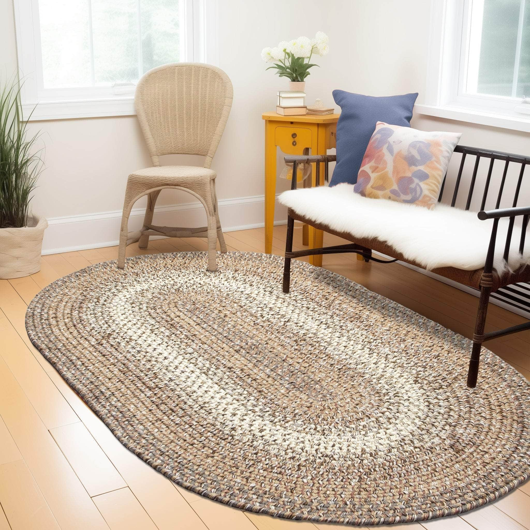 Ridgewood Indoor Outdoor Braided Rug #color_Taupetone