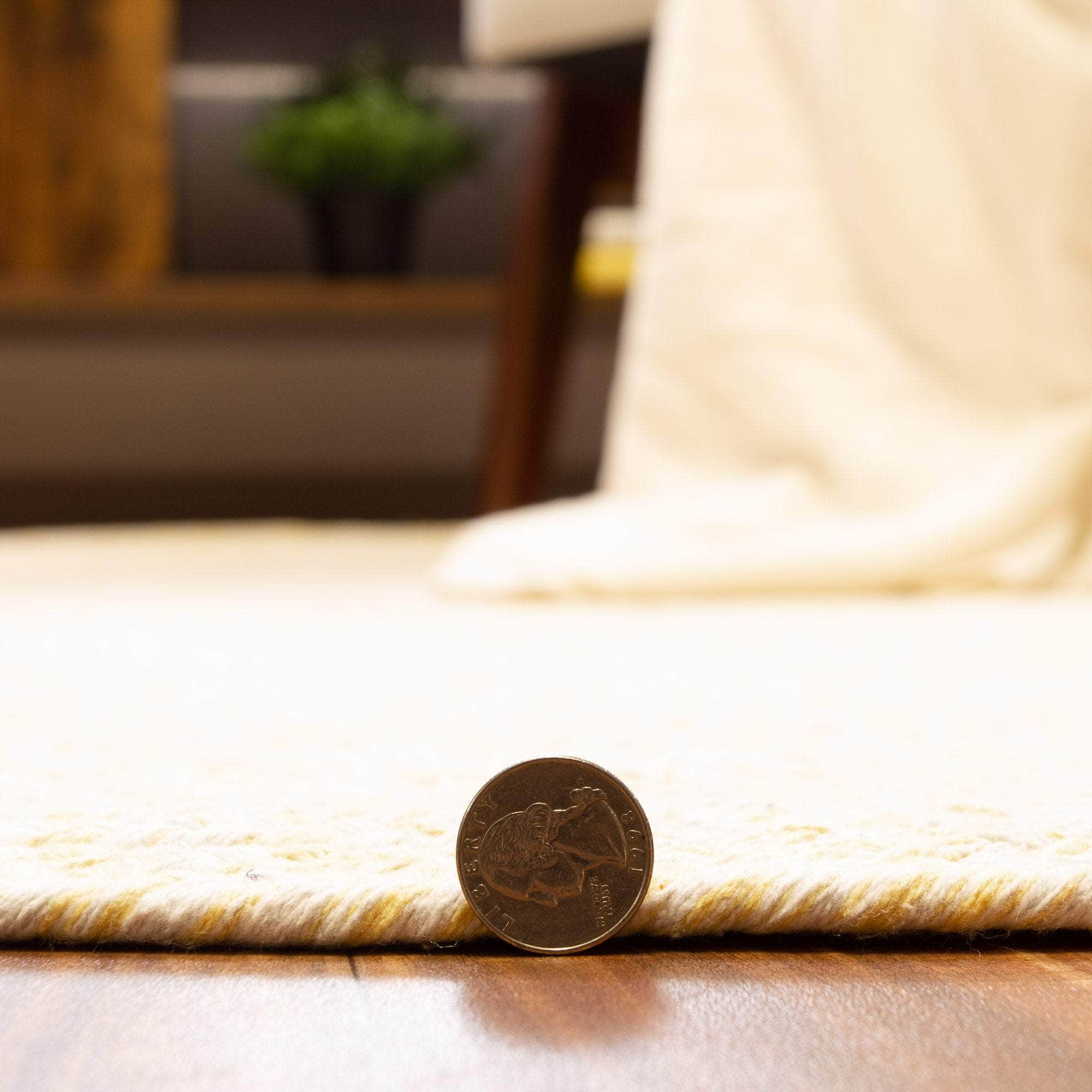 Yellow & White Braided Farmhouse Hand Spun Cotton Rug