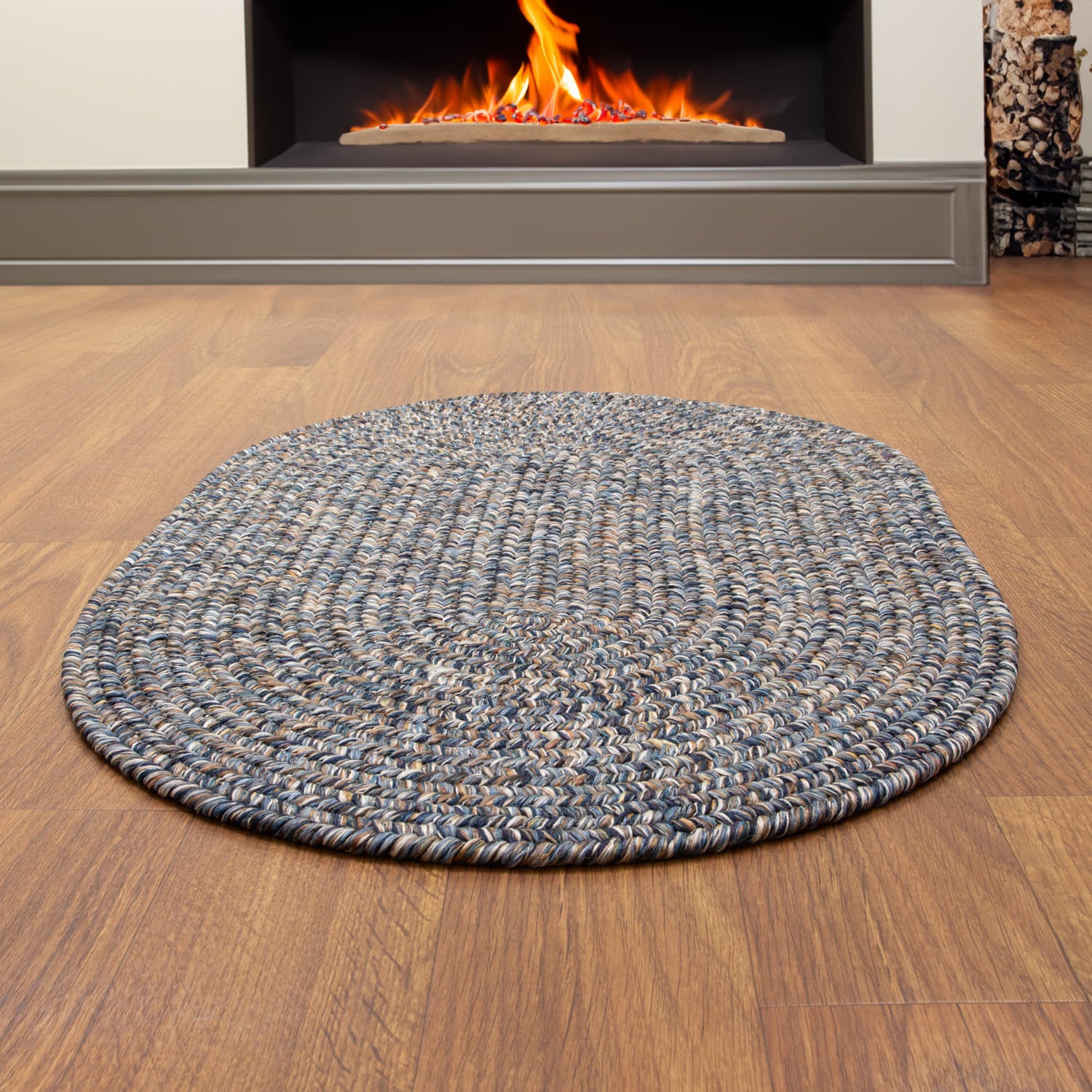 5' X 7' braided oval area rug for living room indoor outdoor oval rugs