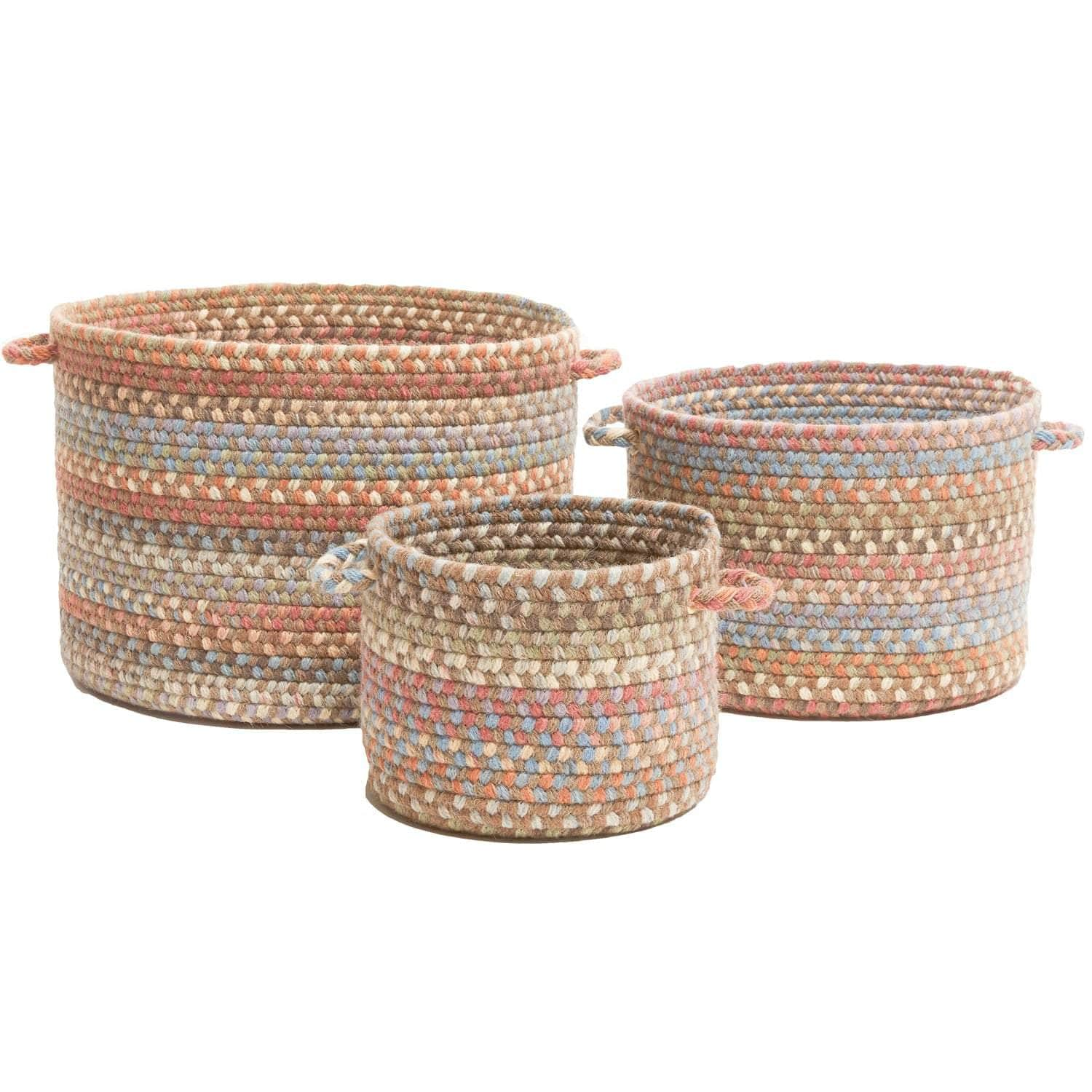 Cherry Hill Braided Wool Baskets #color_mocha multi