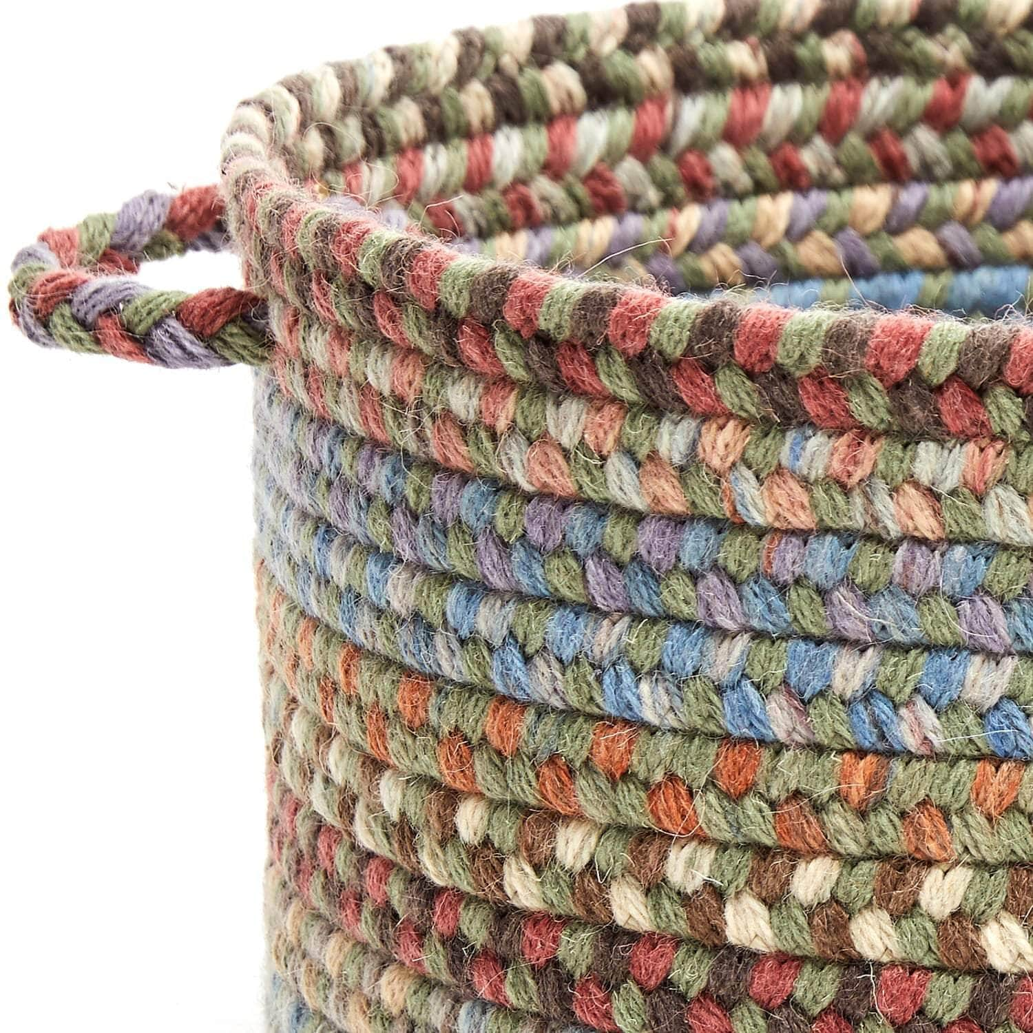 Cherry Hill Braided Wool Baskets #color_seaweed multi