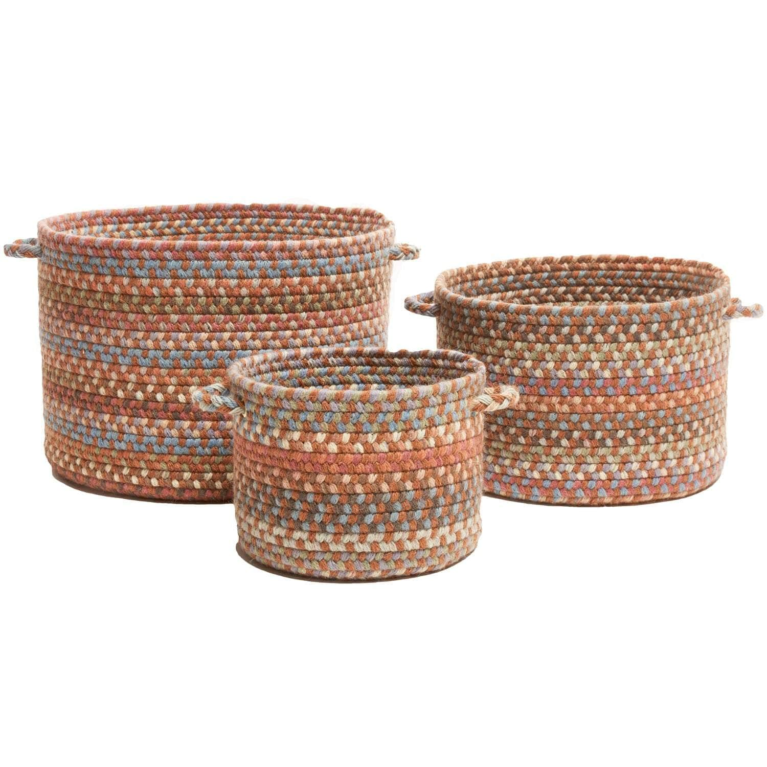 Cherry Hill Braided Wool Baskets #color_bombay multi