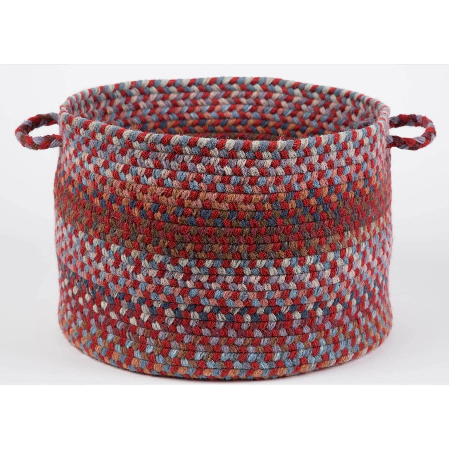 Tribeca Rope Storage Wool Basket #color_red velvet