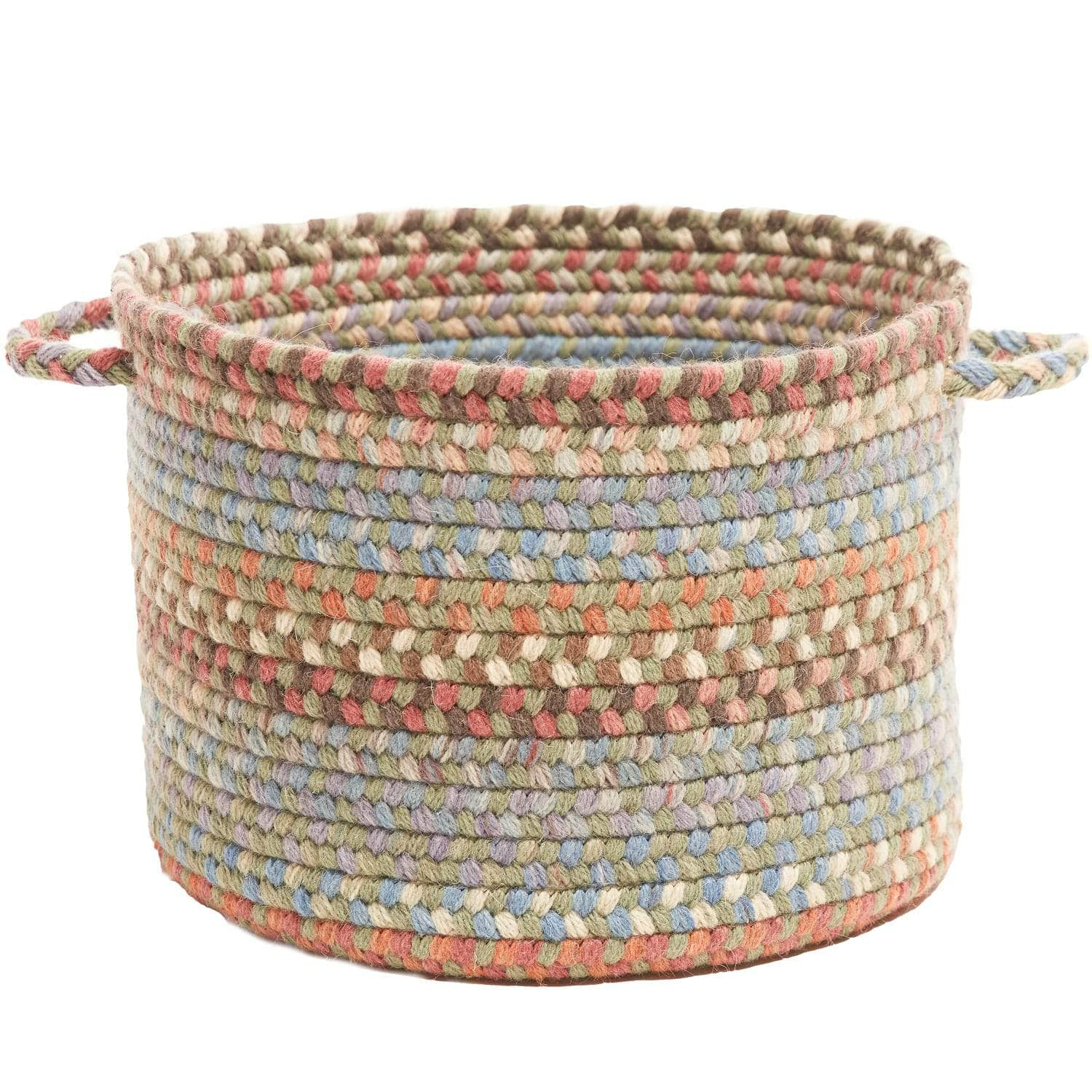 Cherry Hill Braided Wool Baskets #color_seaweed multi