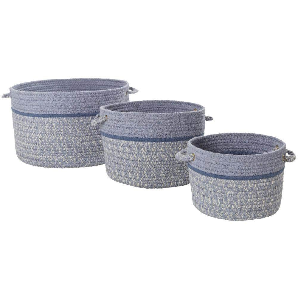 Woolmade Rope Storage Wool Basket #color_sunrise blue