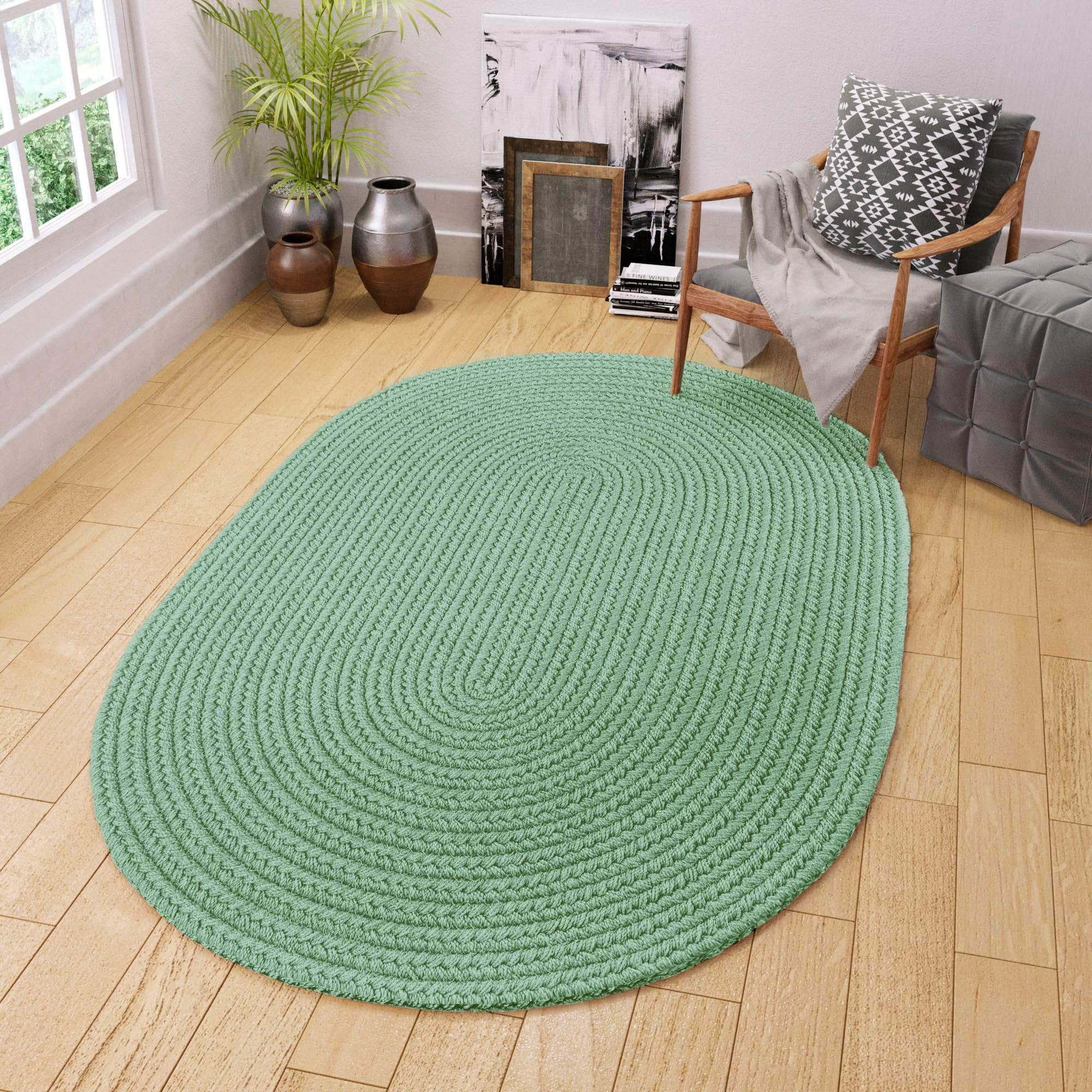 Maui Braided Ultra Durable Outdoor Rug #color_celadon green