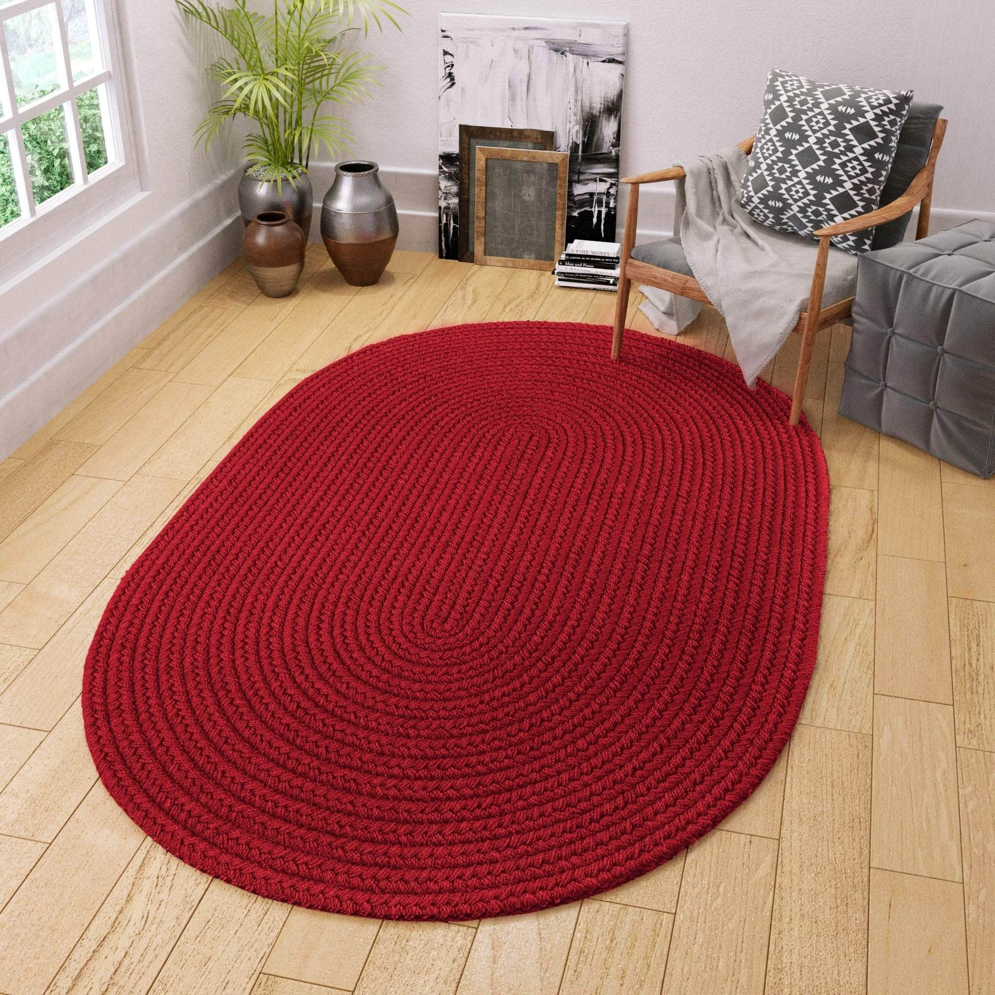 Maui Braided Ultra Durable Outdoor Rug #color_brilliant red