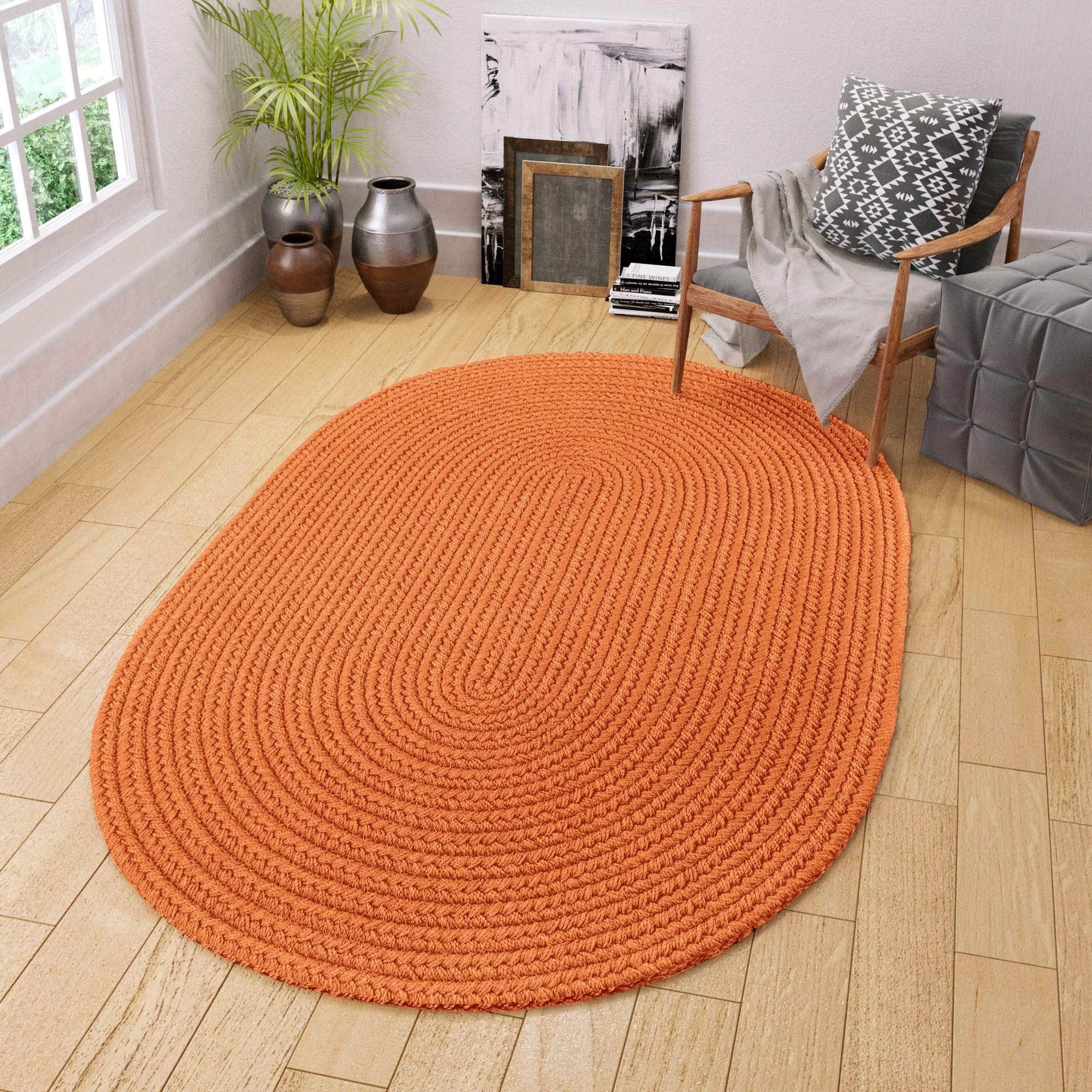 Maui Braided Ultra Durable Outdoor Rug #color_mango orange