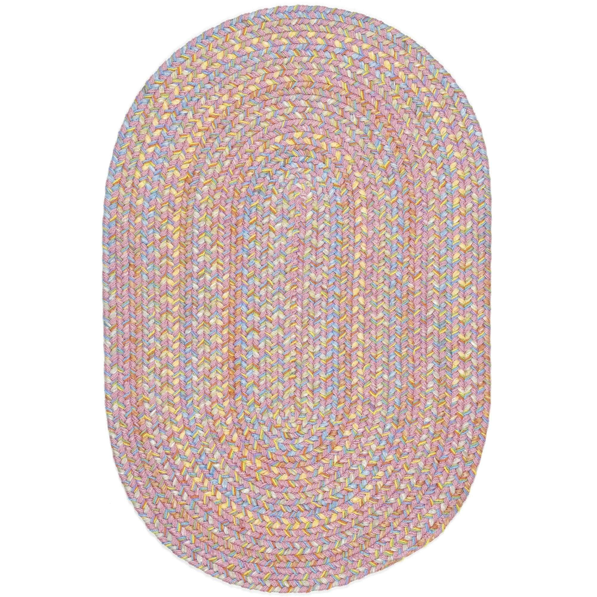 Hipster Kids and Playroom Braided Rug #color_pink multi