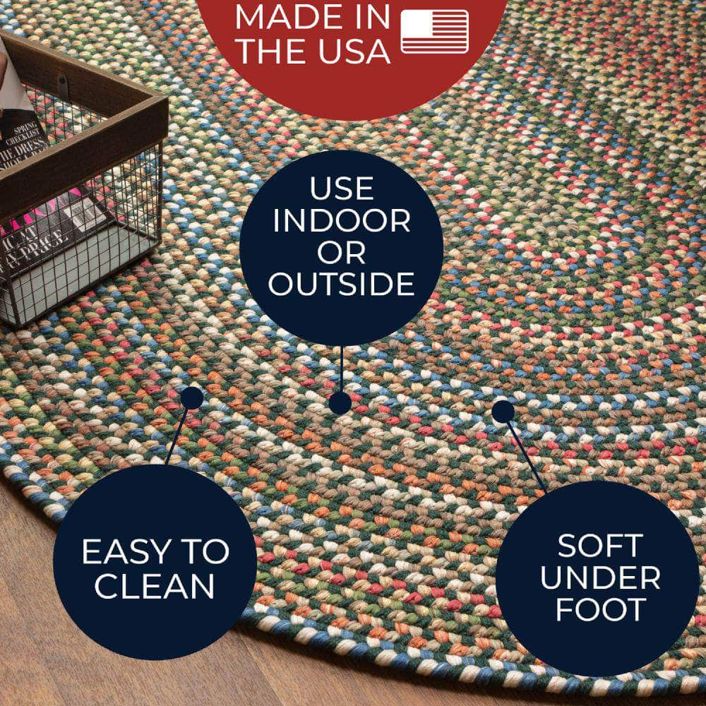 Roxbury Colorful Indoor / Outdoor Braided Rug #color_spruce green