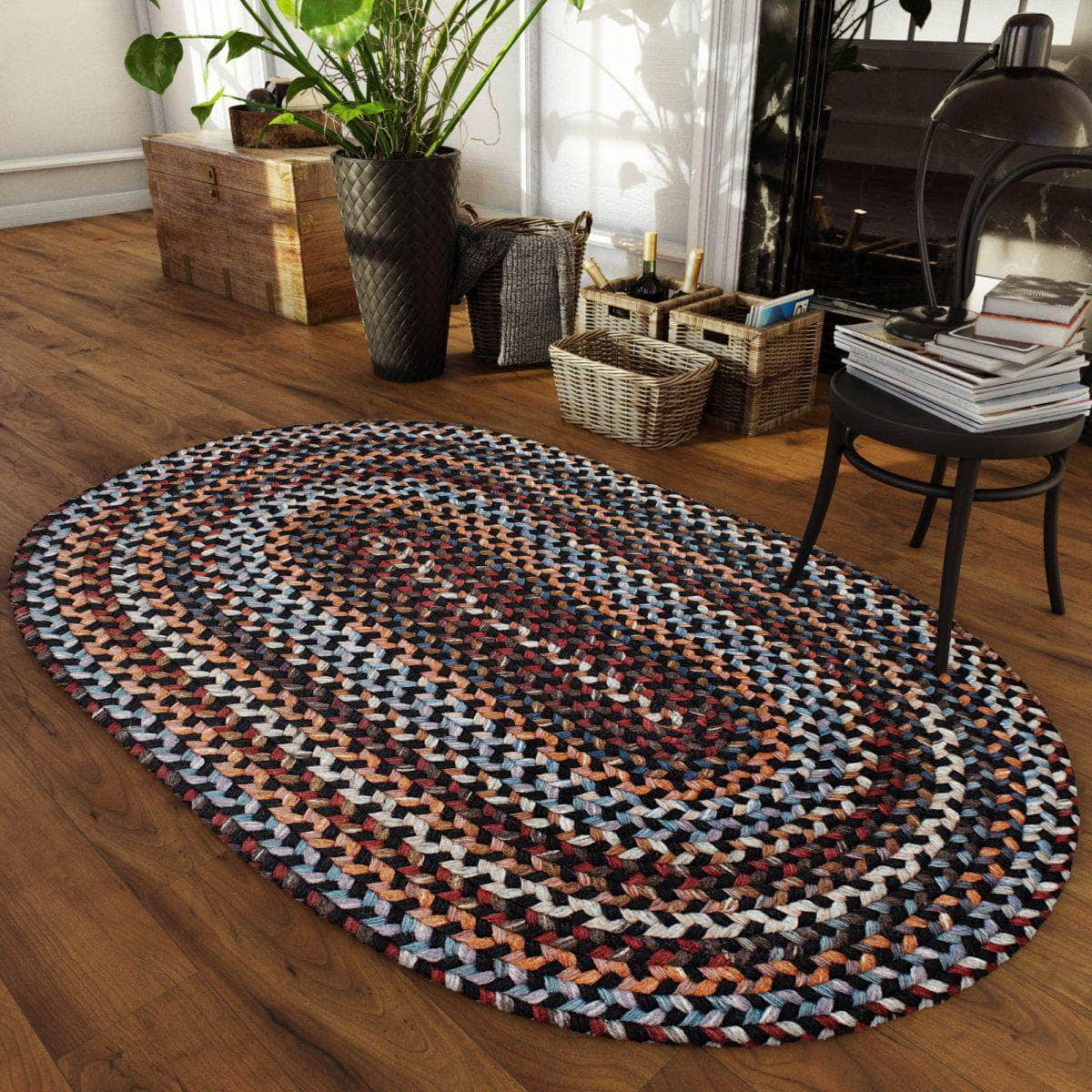 Tribeca Braided Soft Wool Rug #color_black rock