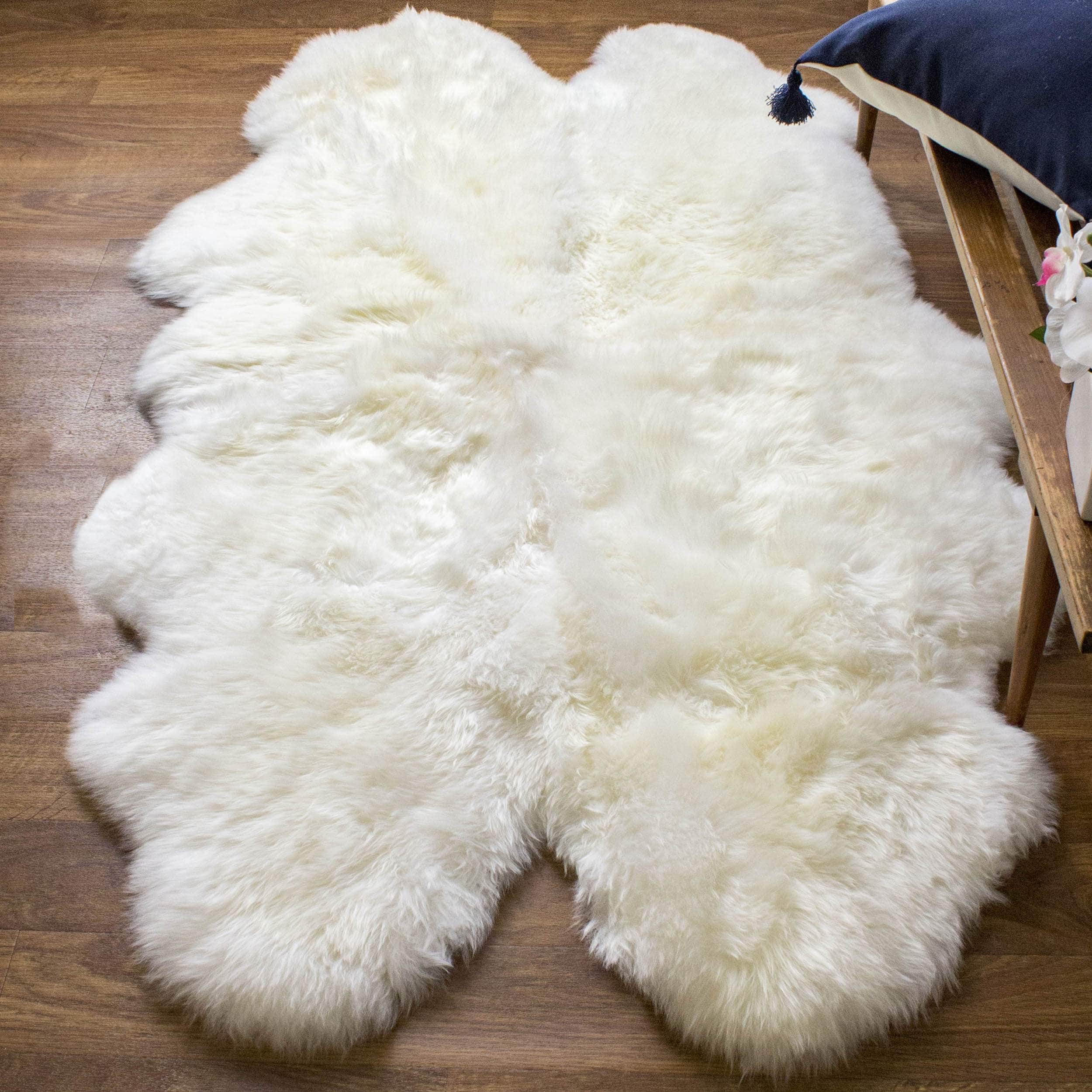 Natural Sheepskin Rug Shearling Fur Pelt #size_4' x 6'