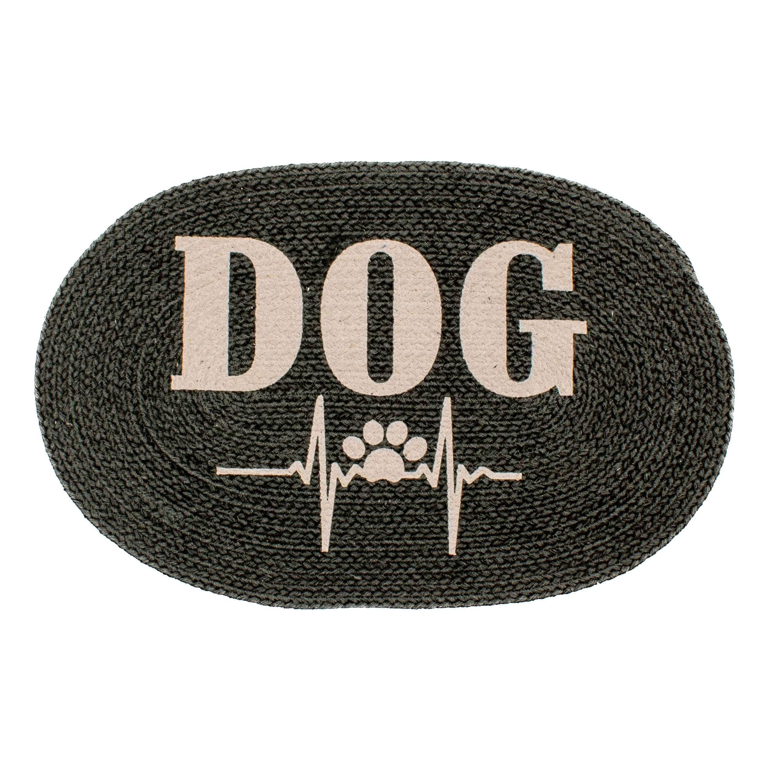 Non Slip Dog Food And Water Mat #color_charcoal heart