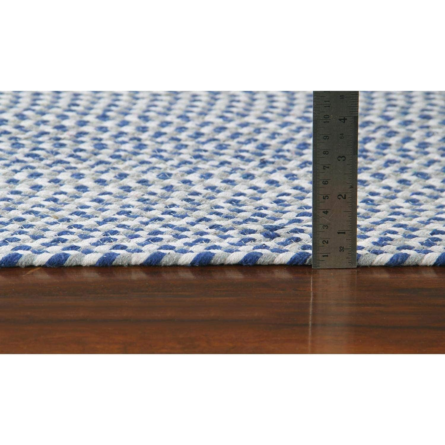 Farmhouse Buffalo Check Cotton Braided Rug #color_blue