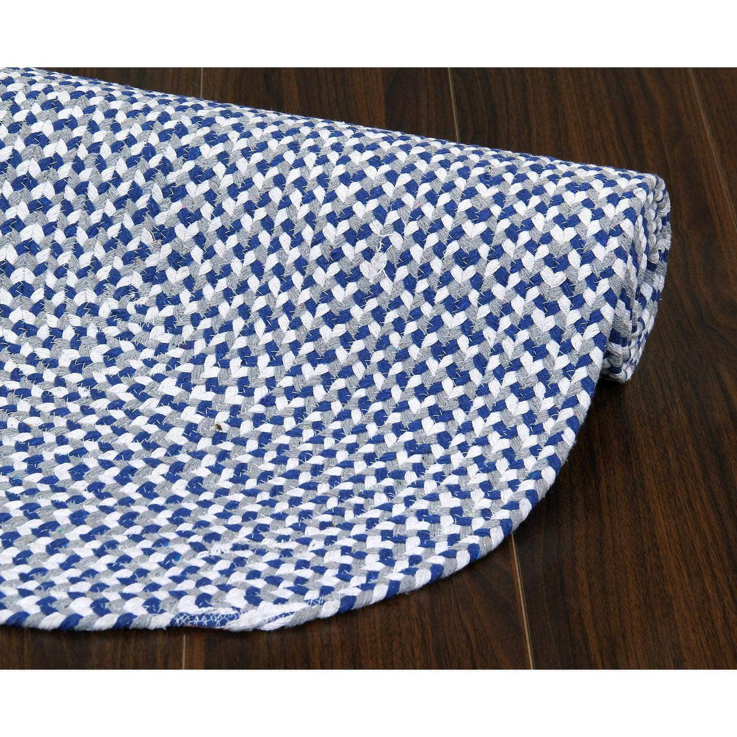 Farmhouse Buffalo Check Cotton Braided Rug #color_blue