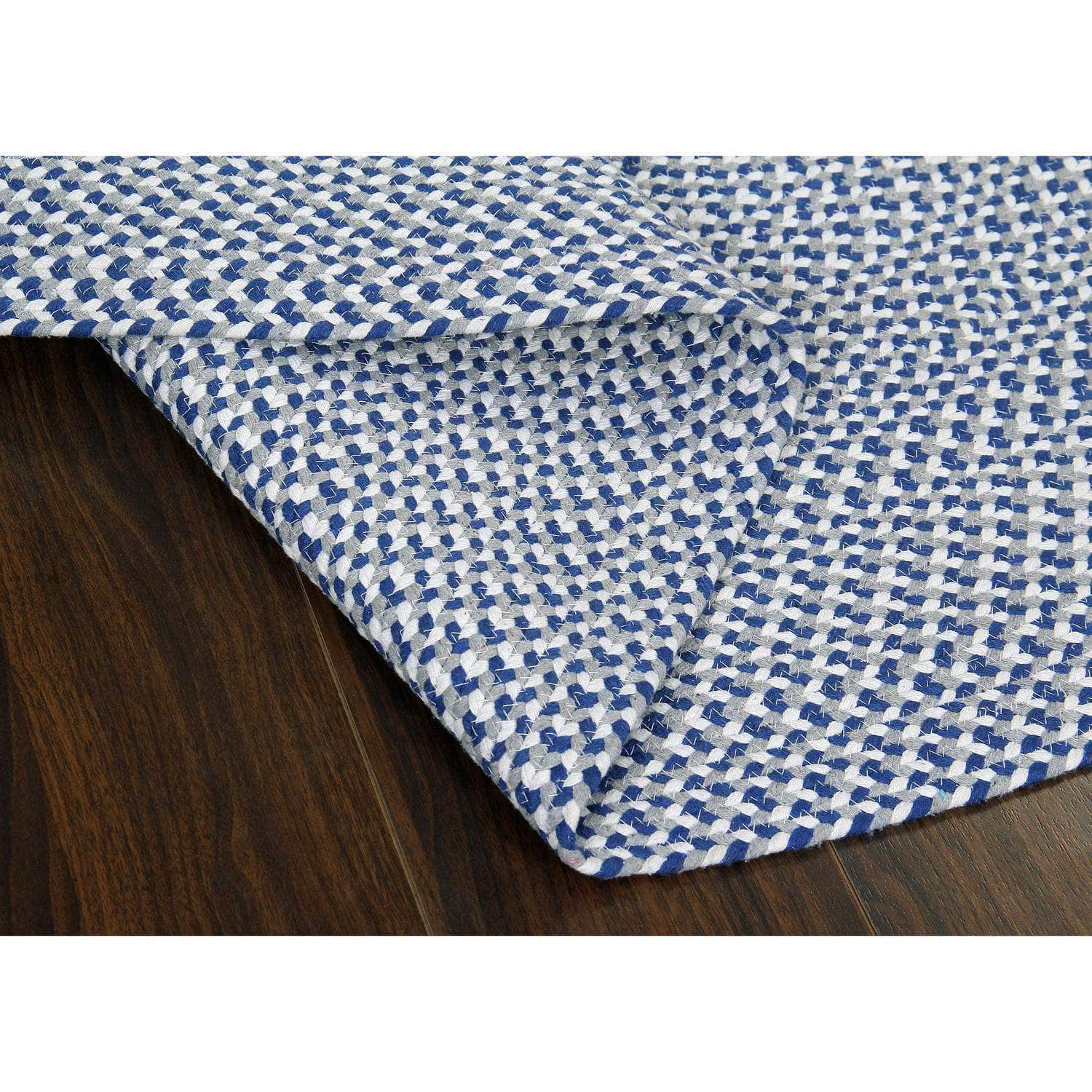 Farmhouse Buffalo Check Cotton Braided Rug #color_blue