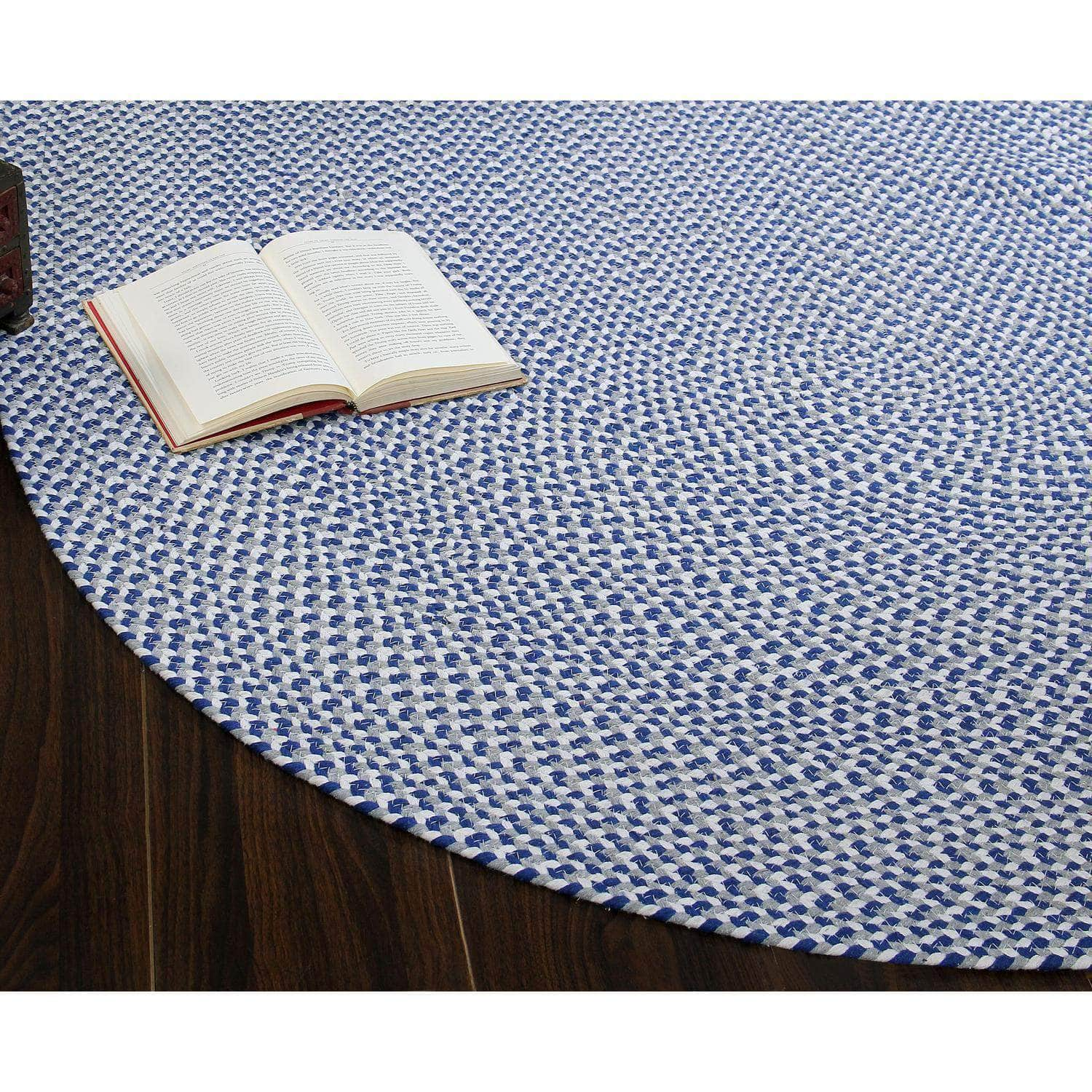 Farmhouse Buffalo Check Cotton Braided Rug #color_blue