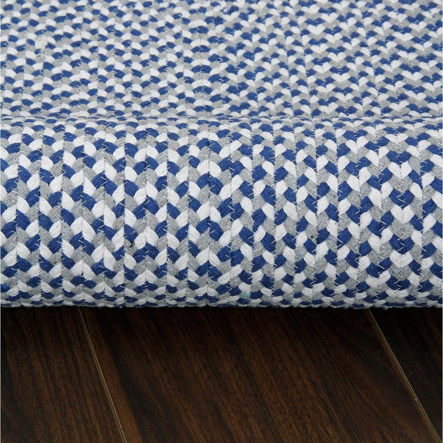 Farmhouse Buffalo Check Cotton Braided Rug #color_blue