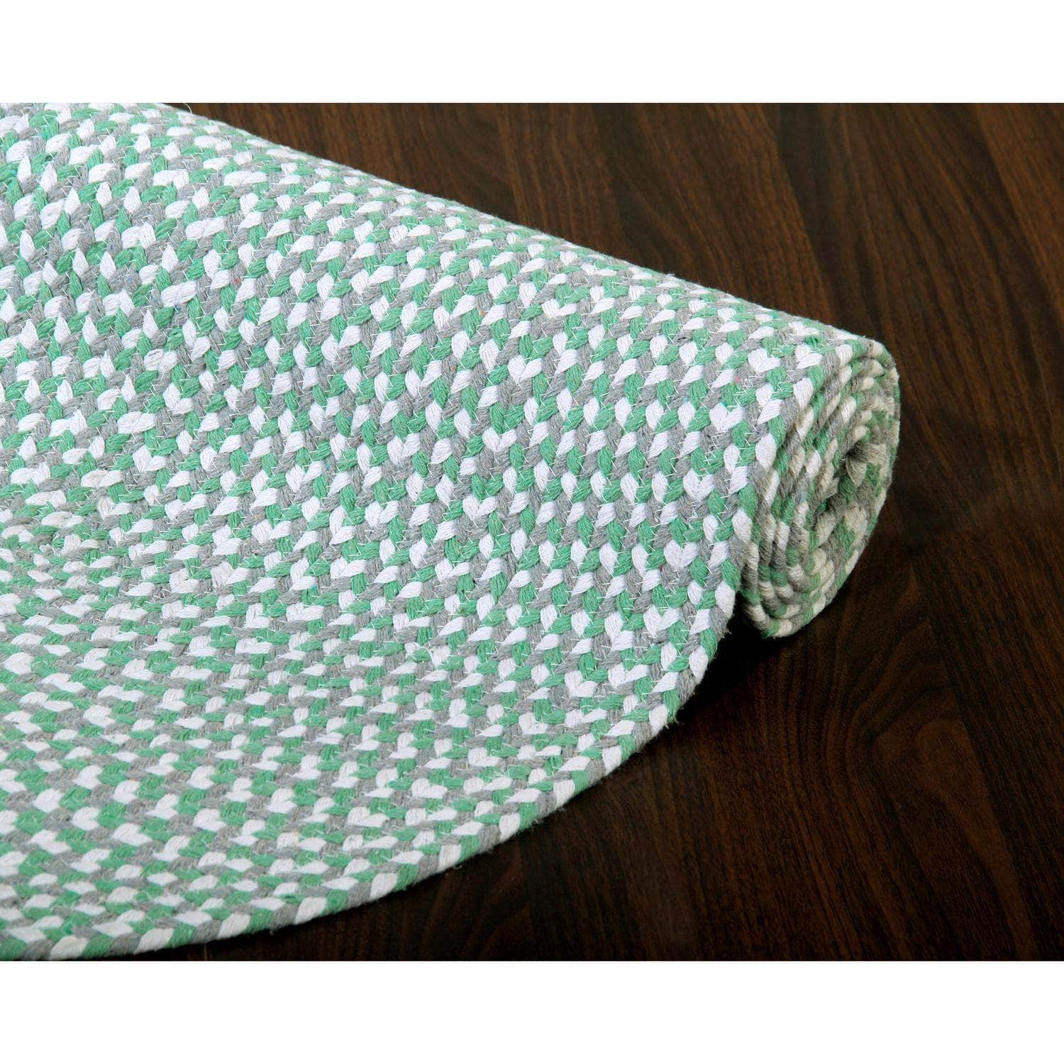 Farmhouse Buffalo Check Cotton Braided Rug #color_green