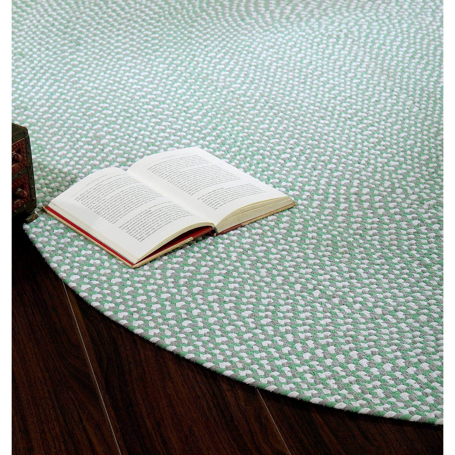 Farmhouse Buffalo Check Cotton Braided Rug #color_green