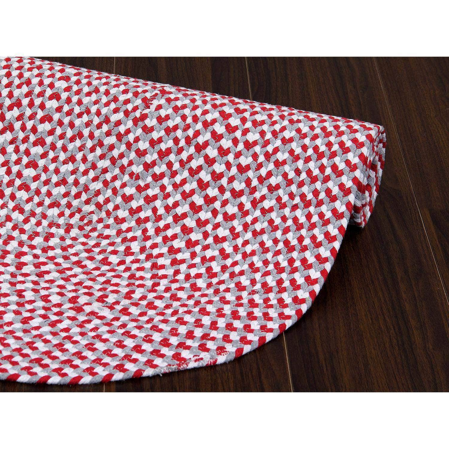 Farmhouse Buffalo Check Cotton Braided Rug #color_red