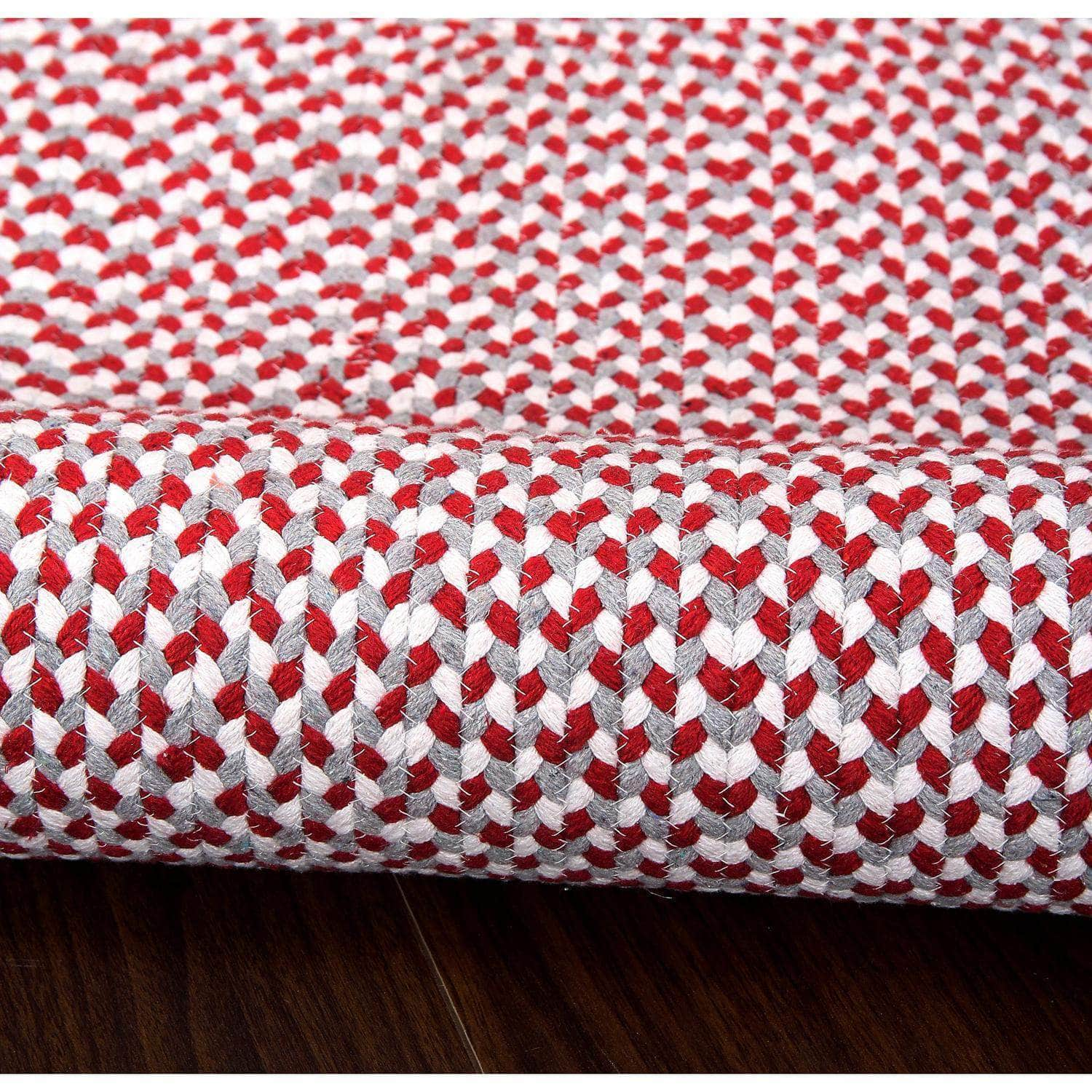 Farmhouse Buffalo Check Cotton Braided Rug #color_red