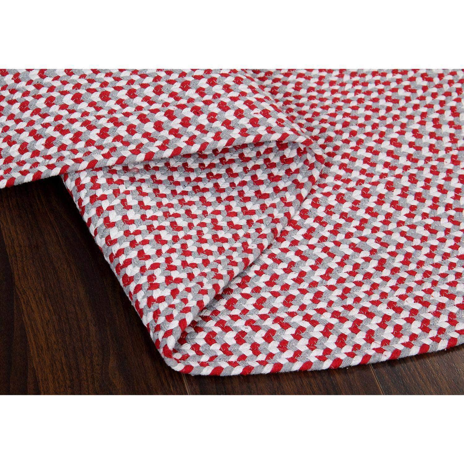 Farmhouse Buffalo Check Cotton Braided Rug #color_red