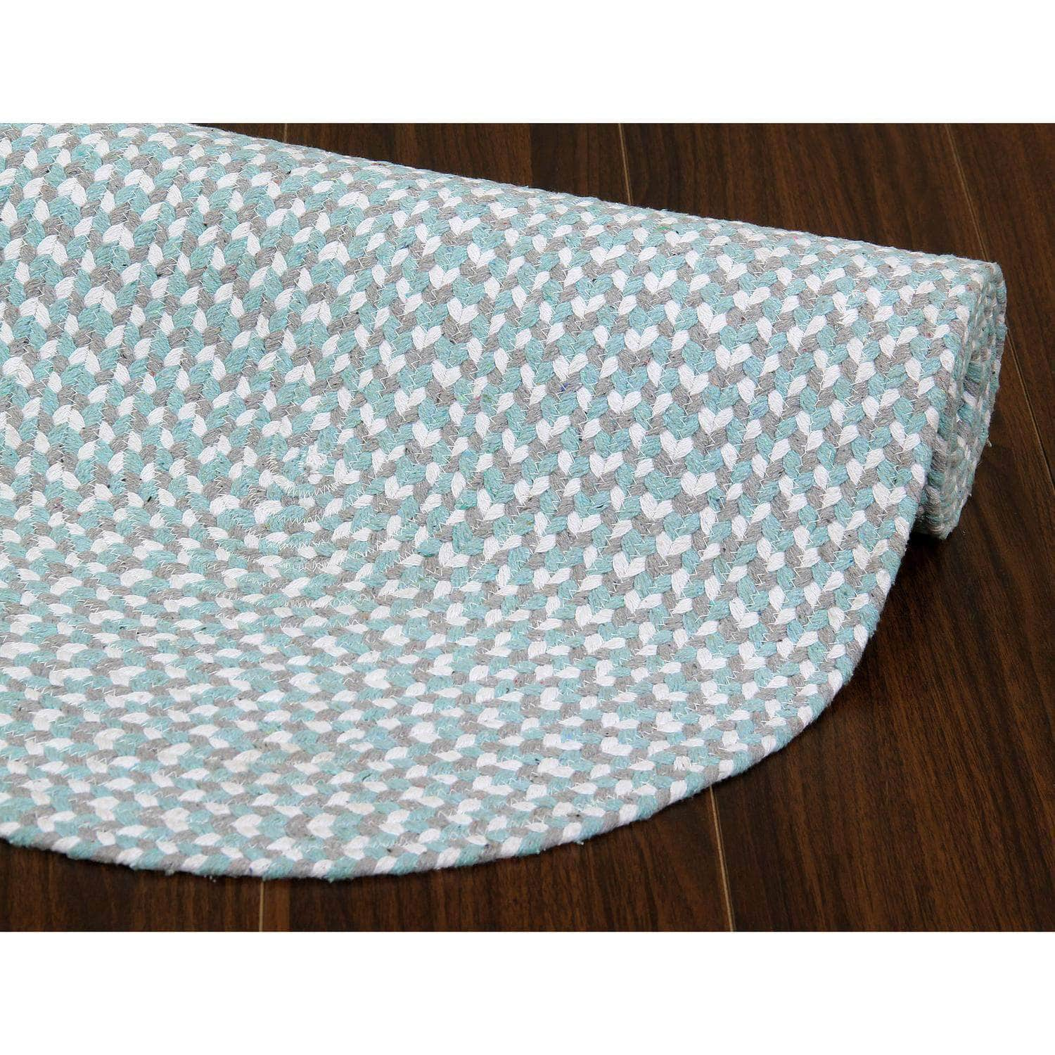 Farmhouse Buffalo Check Cotton Braided Rug #color_teal