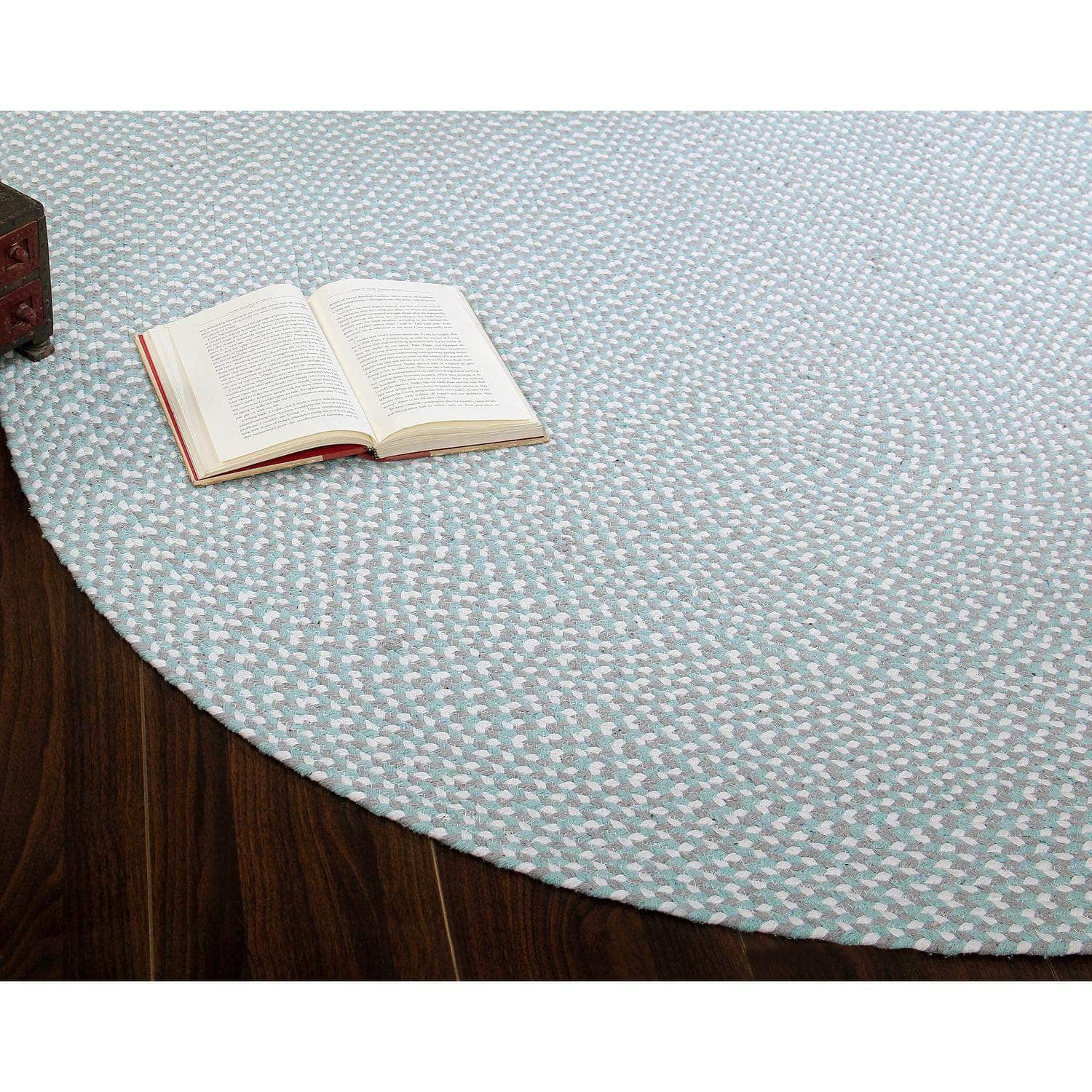 Farmhouse Buffalo Check Cotton Braided Rug #color_teal