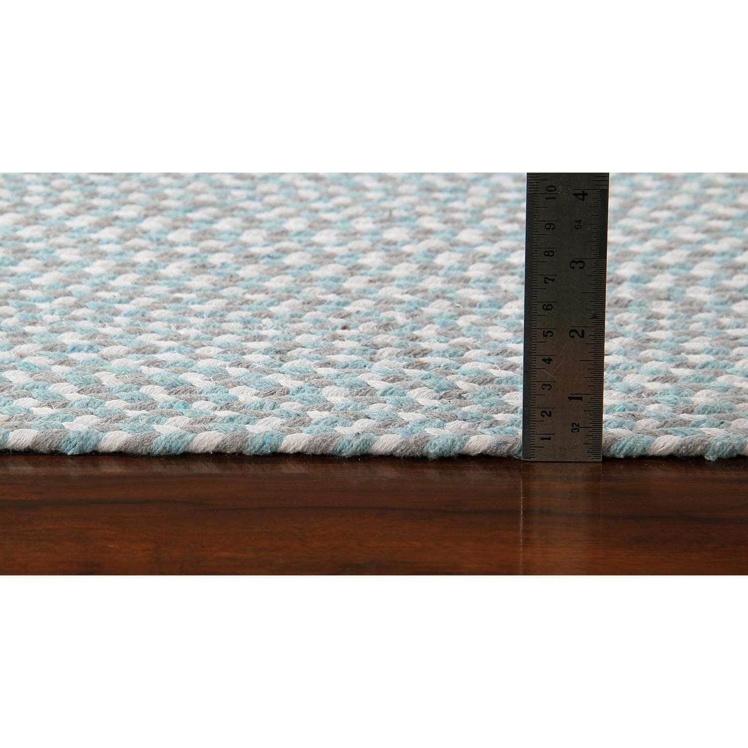 Farmhouse Buffalo Check Cotton Braided Rug #color_teal