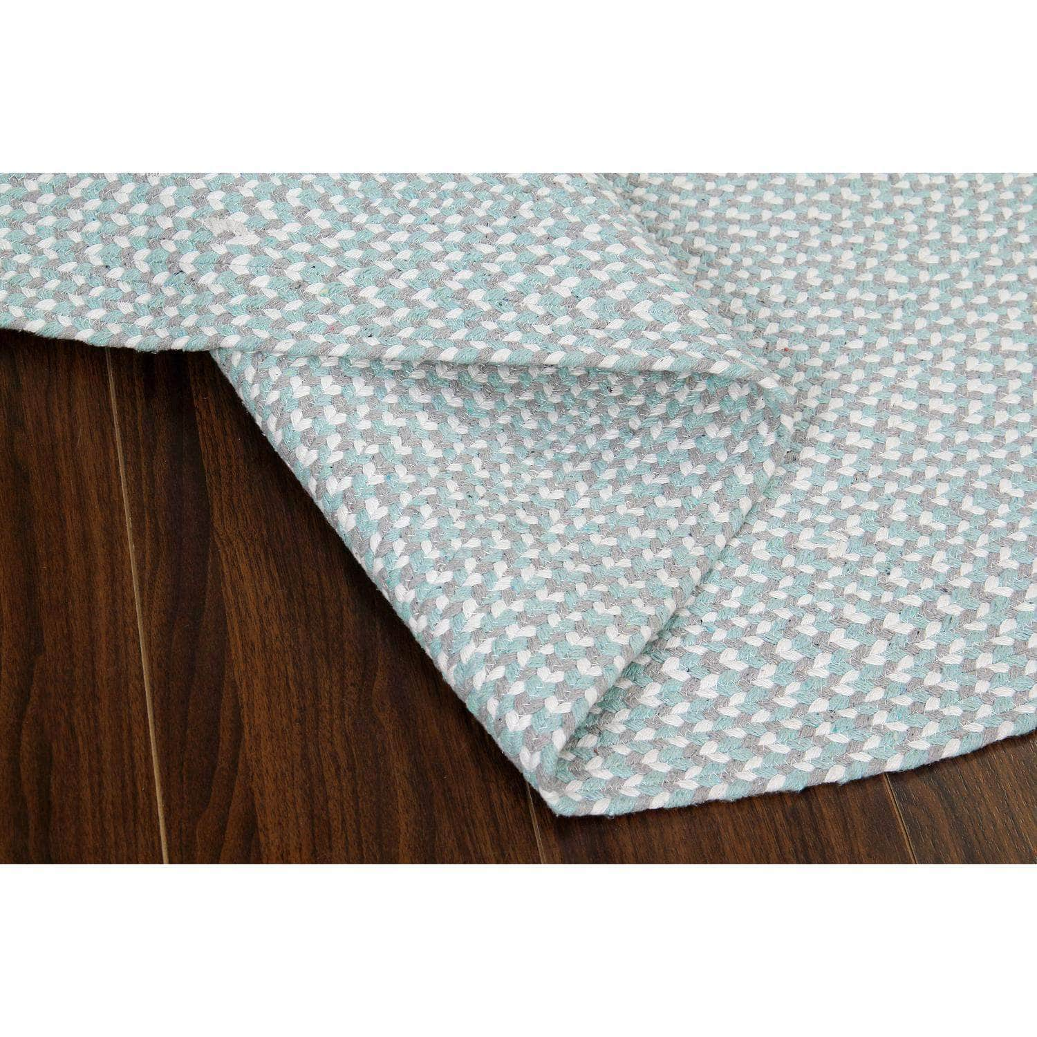 Farmhouse Buffalo Check Cotton Braided Rug #color_teal