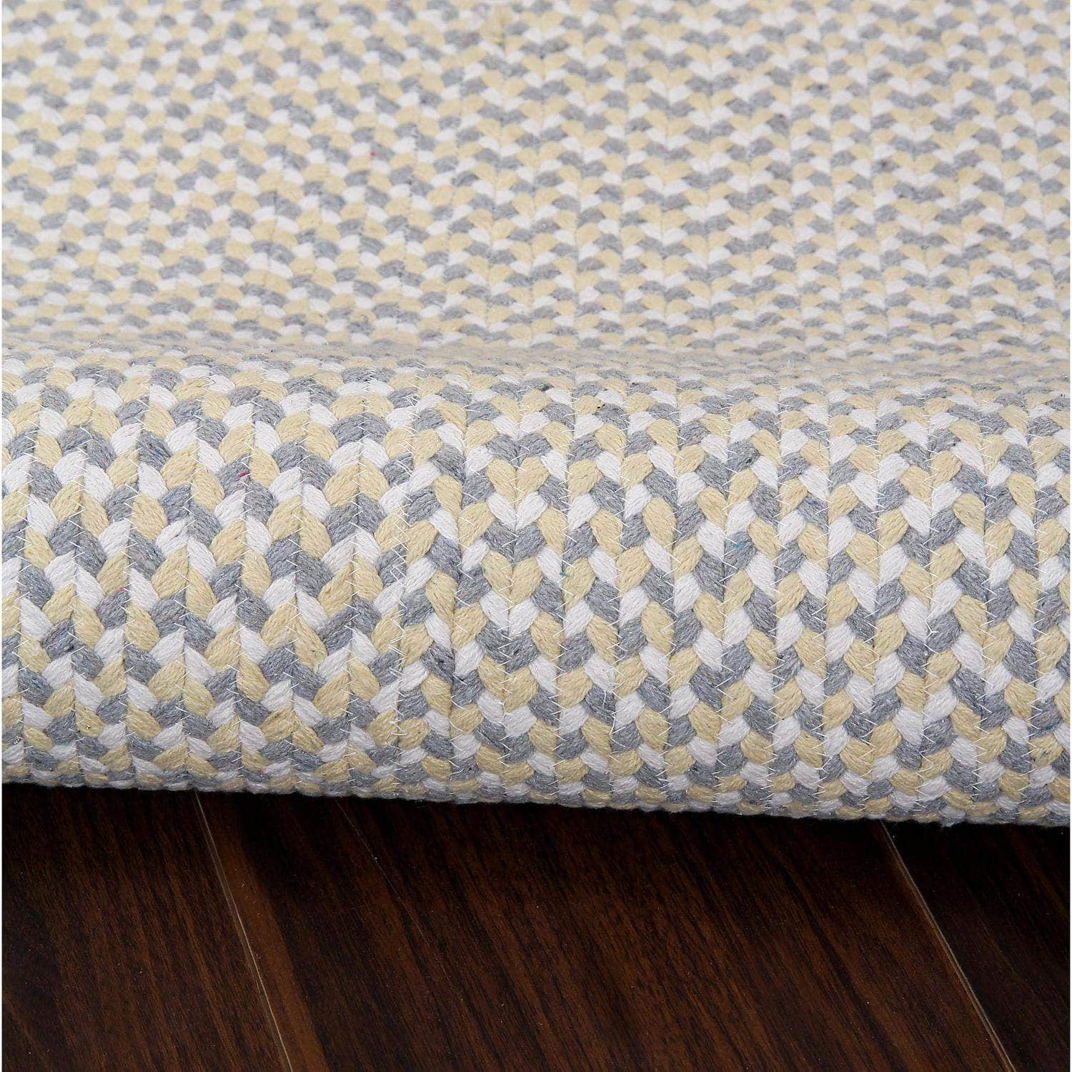 Farmhouse Buffalo Check Cotton Braided Rug #color_yellow