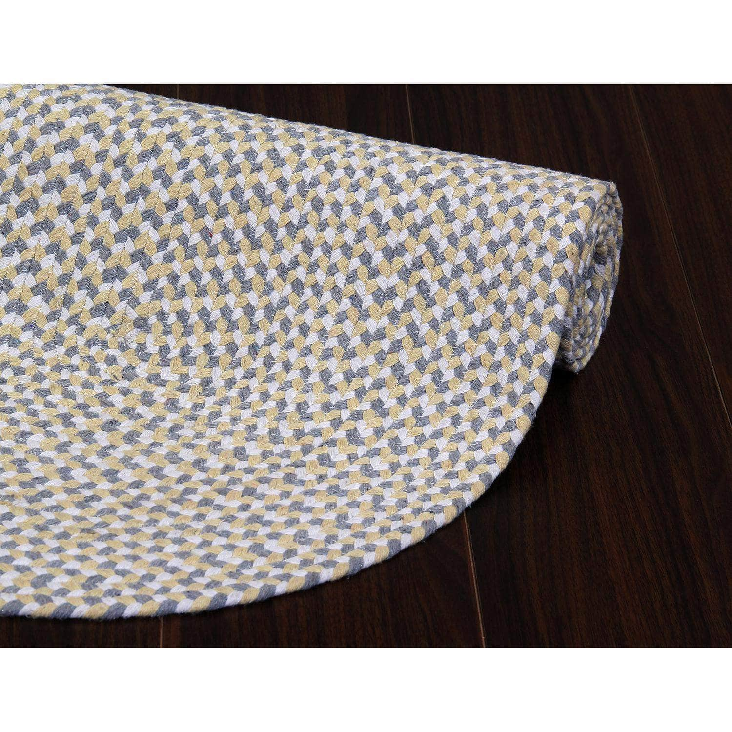 Farmhouse Buffalo Check Cotton Braided Rug #color_yellow