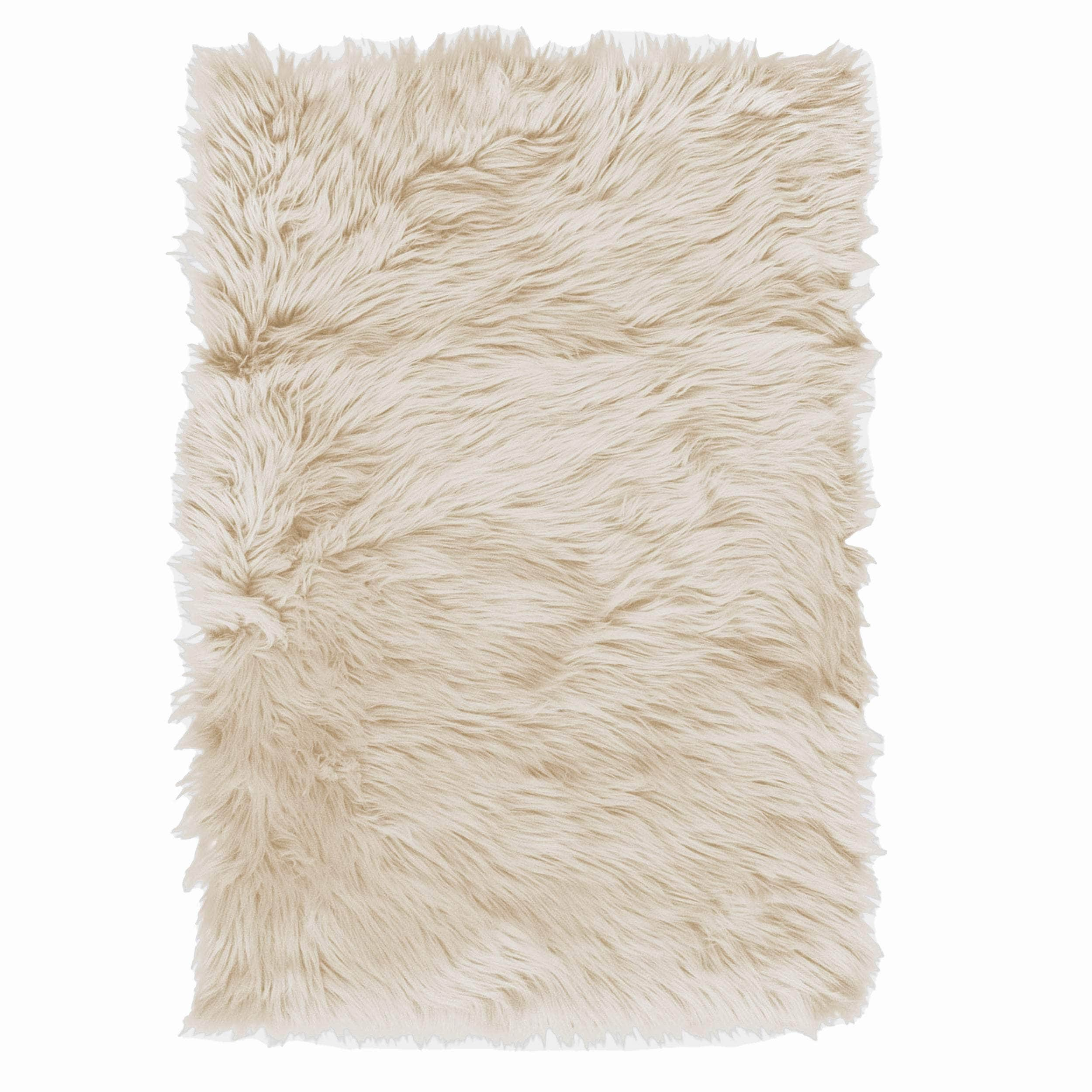 Soft Faux Sheepskin Fur Fluffy Area Rug in Beige #color_light brown