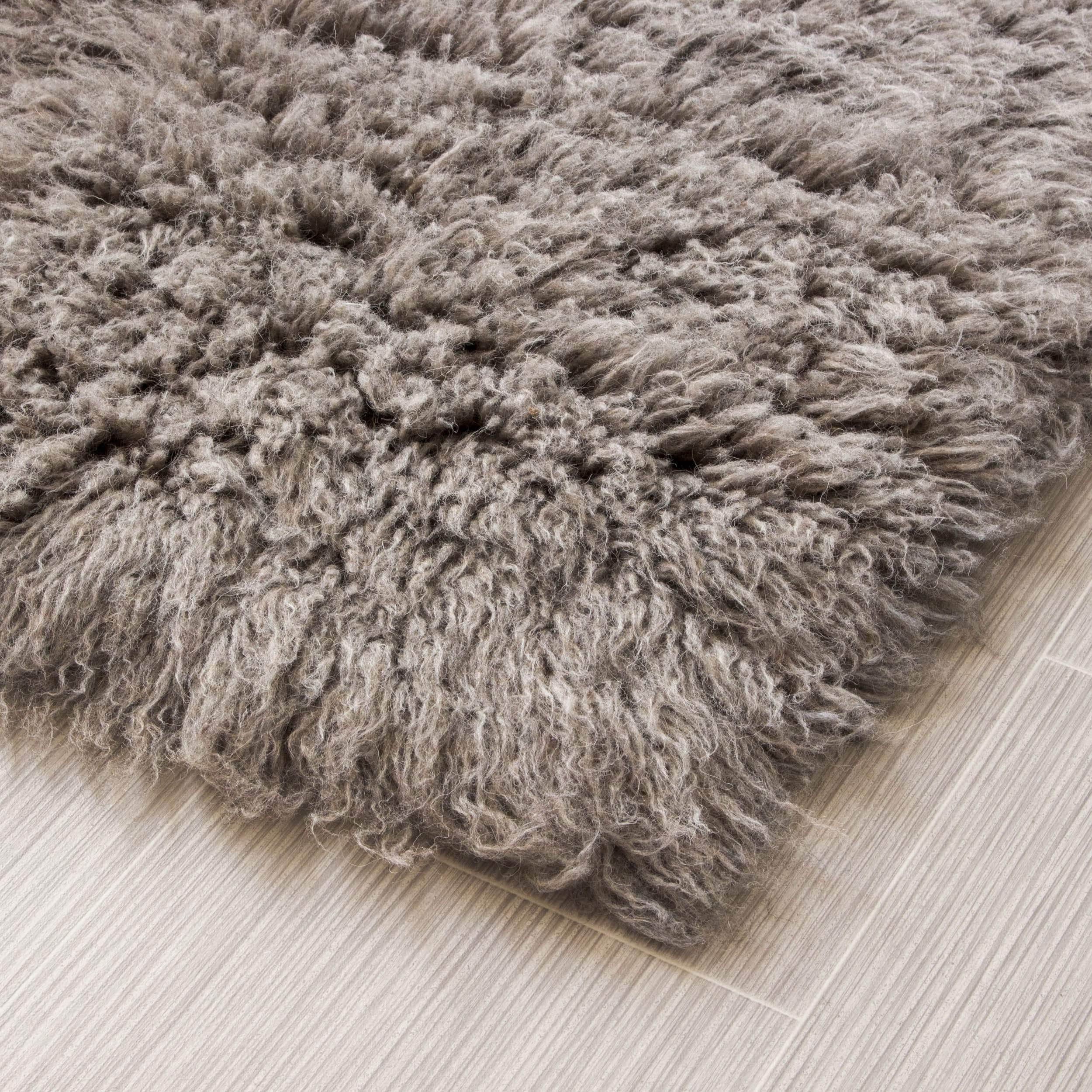 Greek Flokati Wool Hand-Woven Shag Rug #color_gray