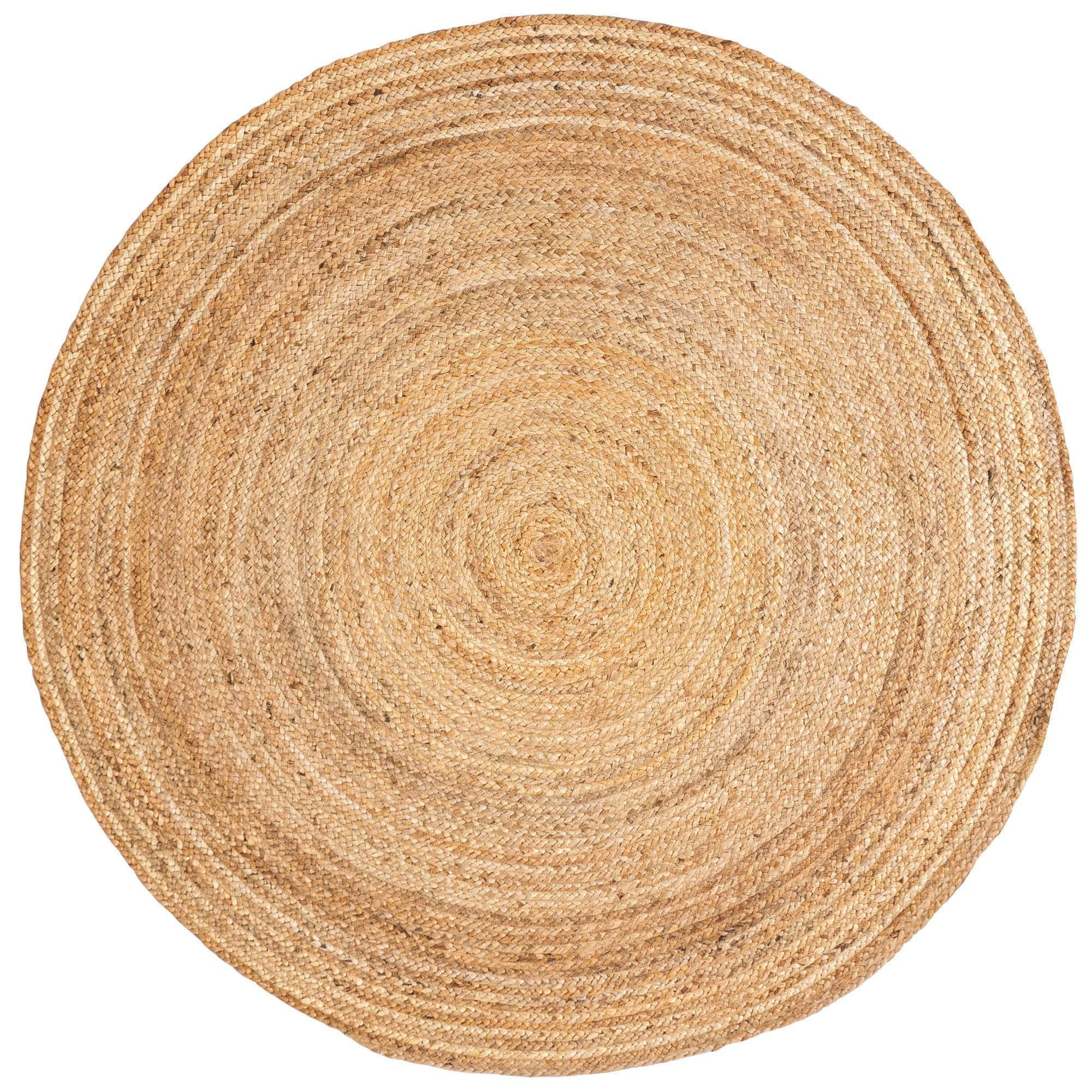 Eco-Friendly Natural Jute Braided Area Rug in Natural #color_natural