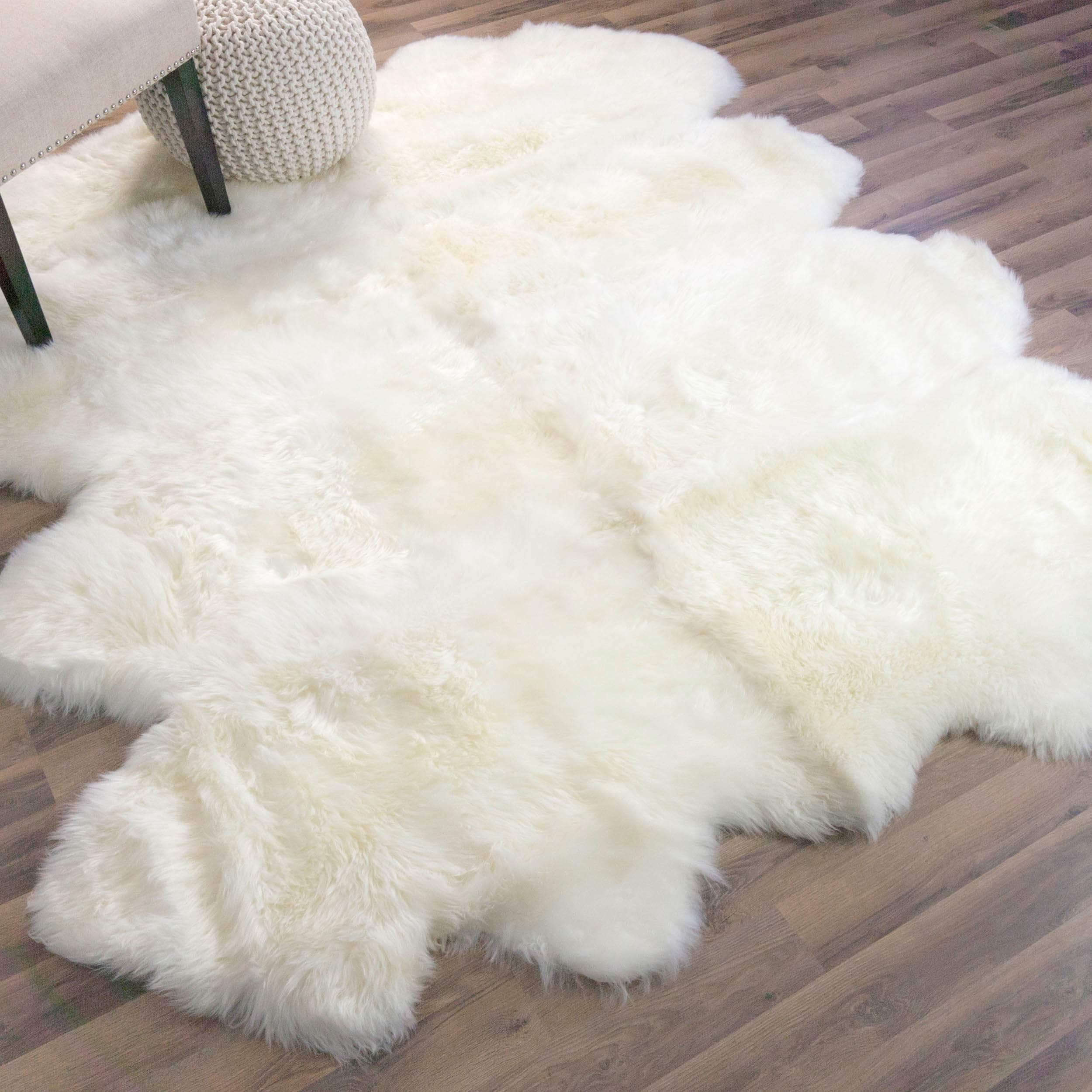 Natural Sheepskin Rug Shearling Fur Pelt #size_6' x 7'