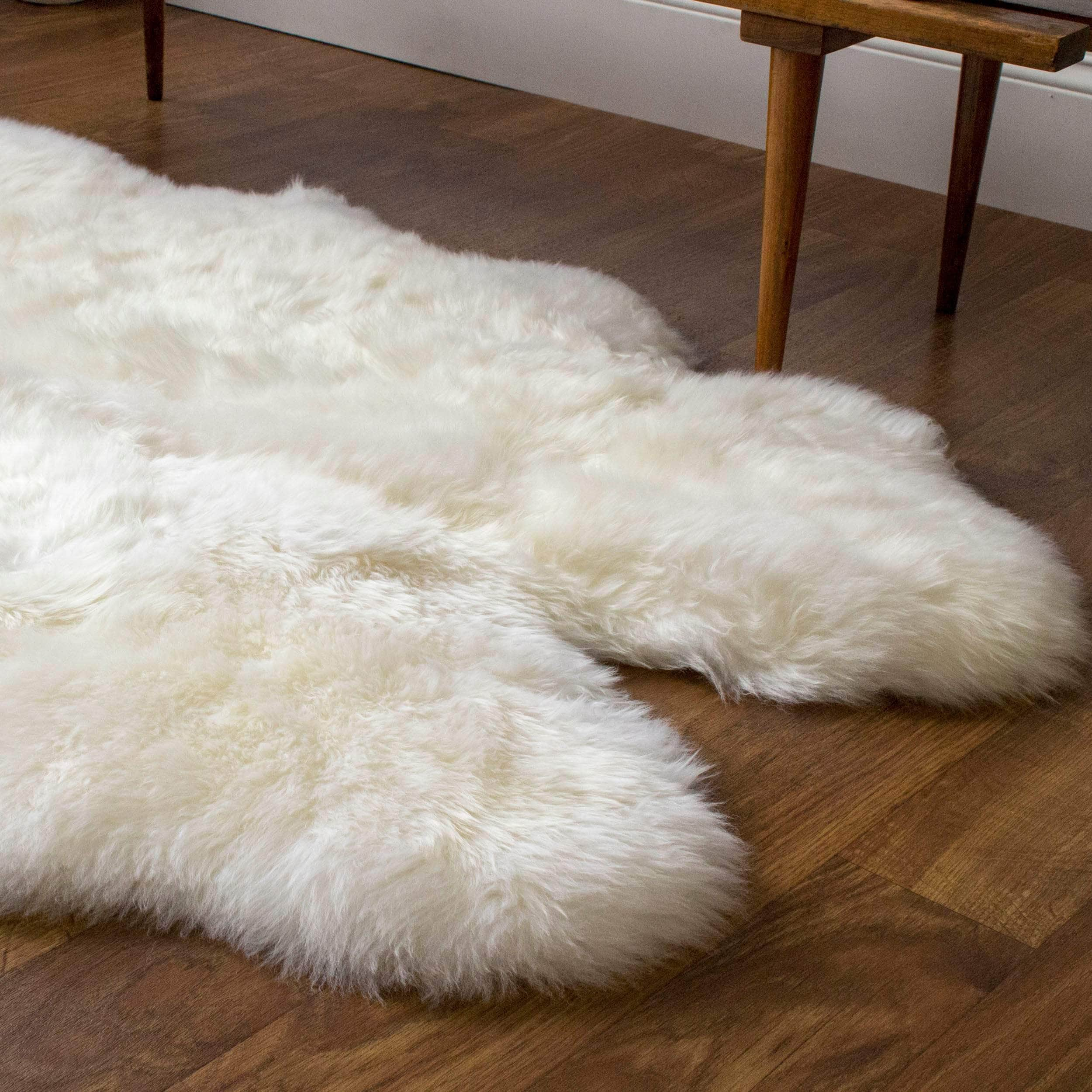 Natural Sheepskin Rug Shearling Fur Pelt #size_4' x 6'