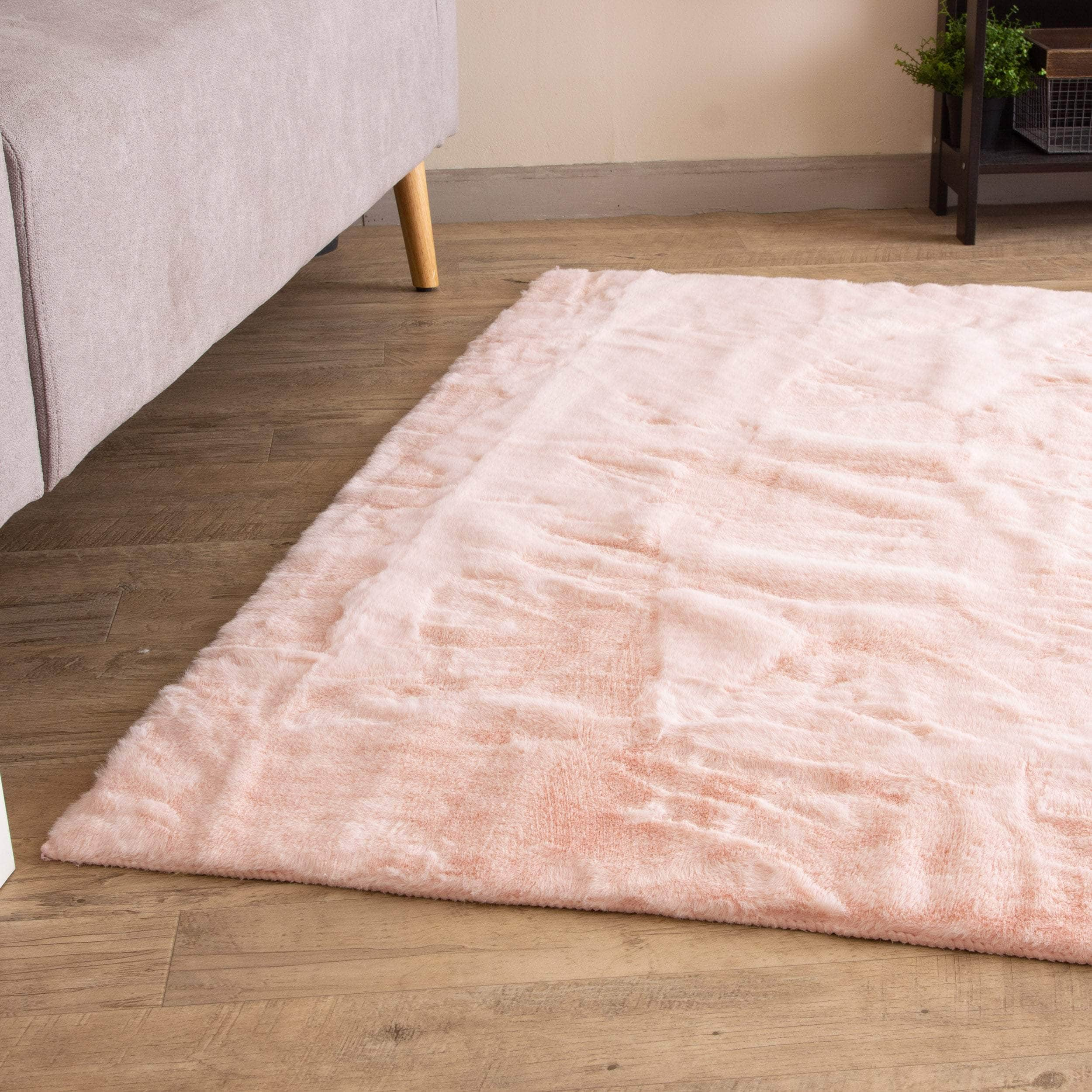 Onslow Faux Rabbit Fur Shag Rug #color_pink