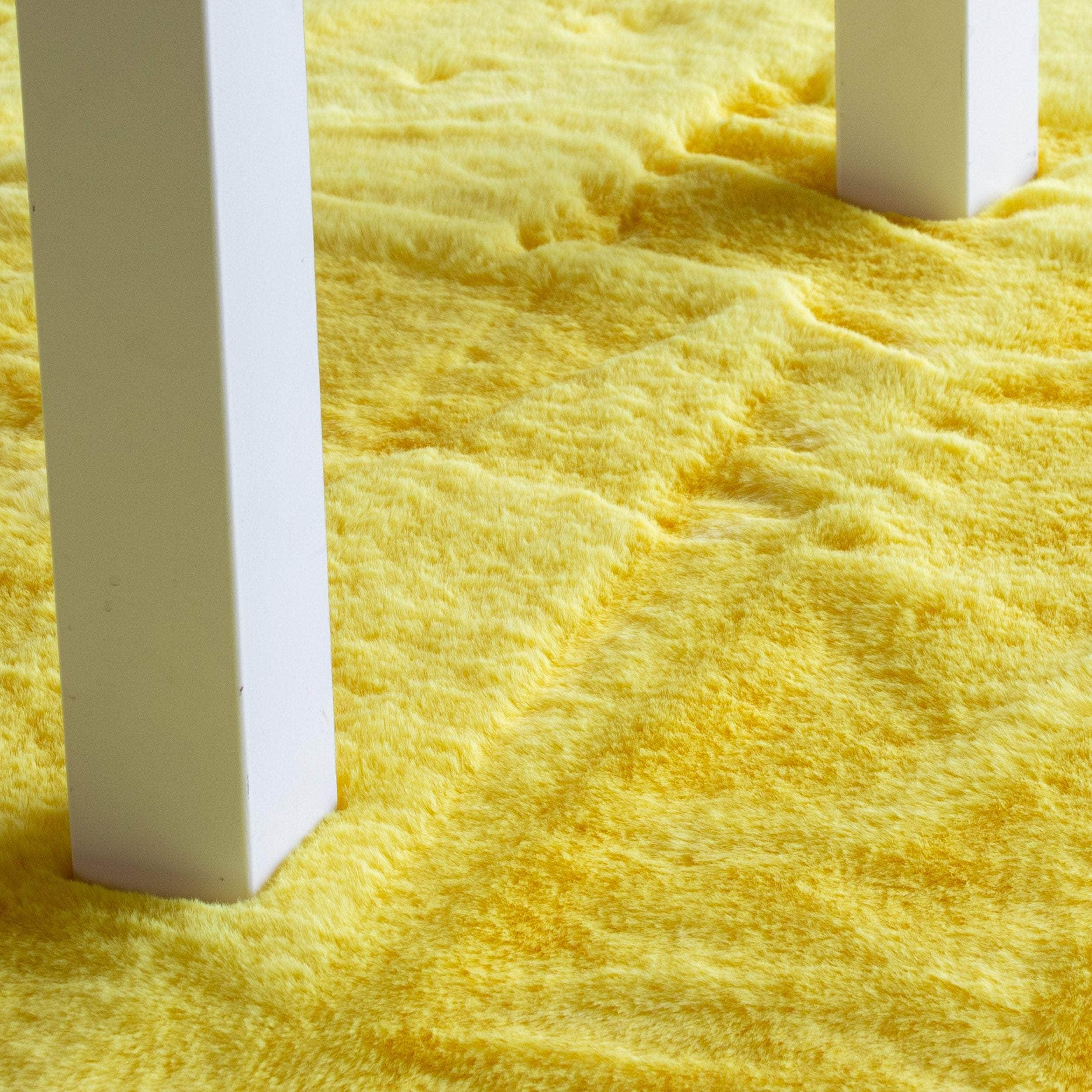 Onslow Faux Rabbit Fur Shag Rug #color_yellow