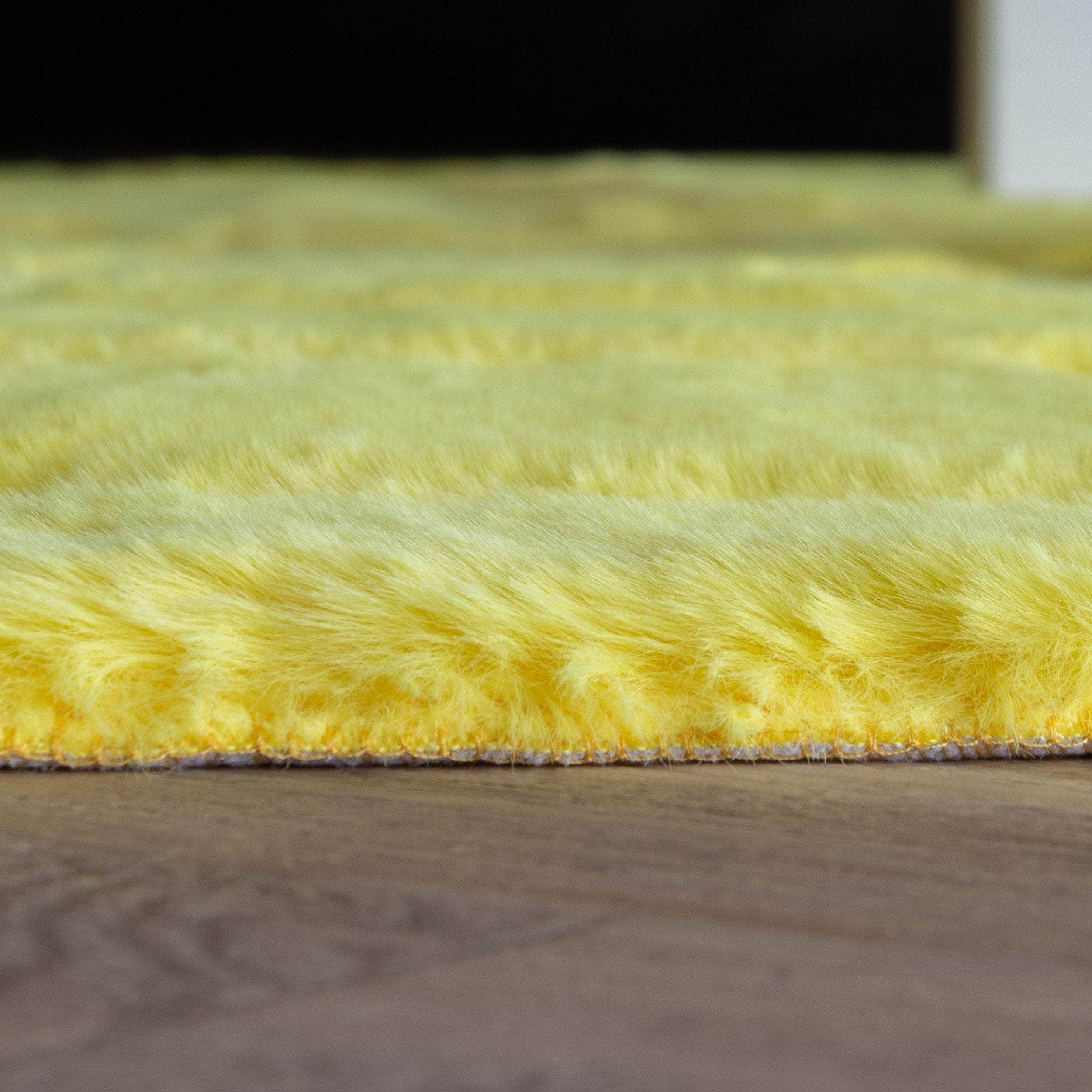 Onslow Faux Rabbit Fur Shag Rug #color_yellow