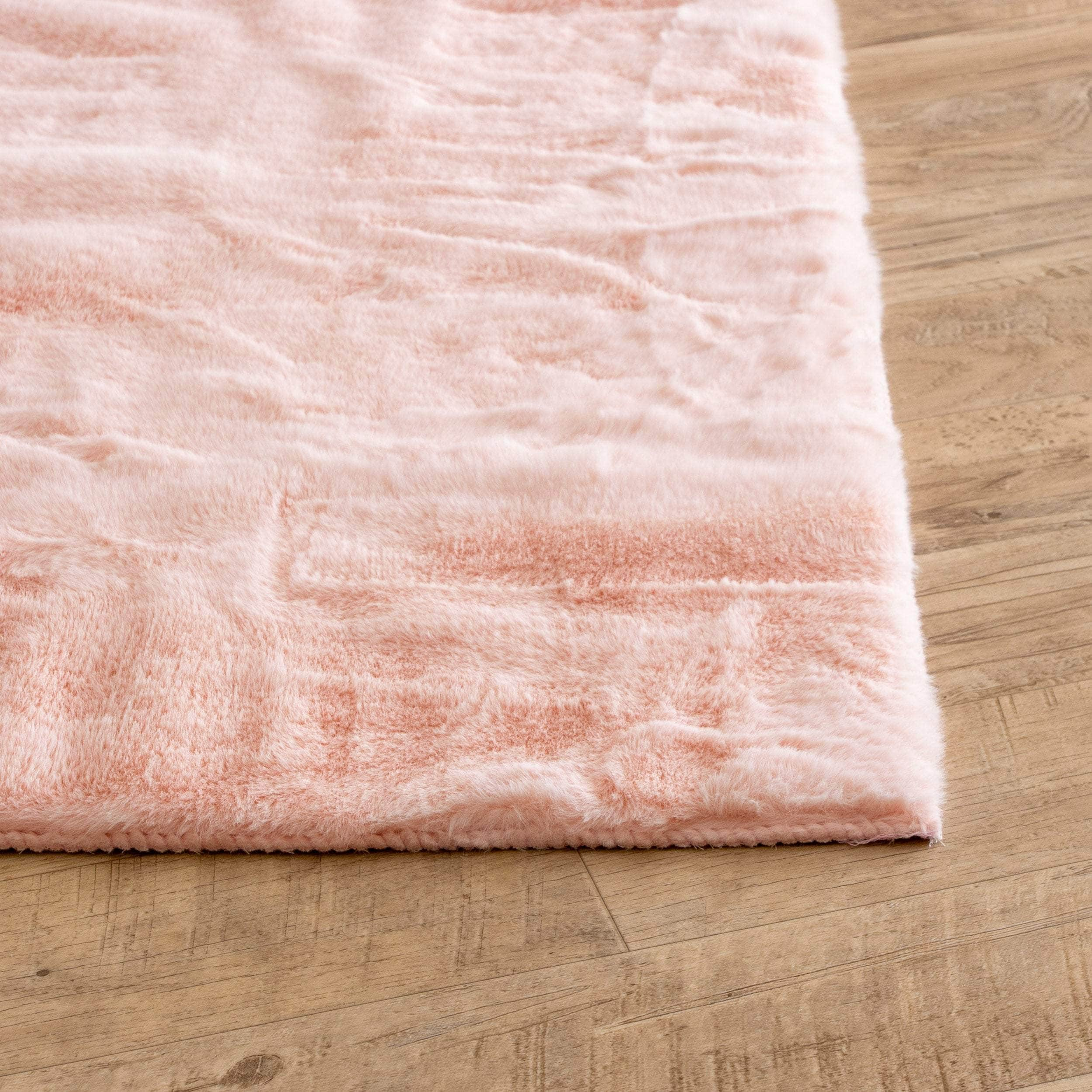 Onslow Faux Rabbit Fur Shag Rug #color_pink